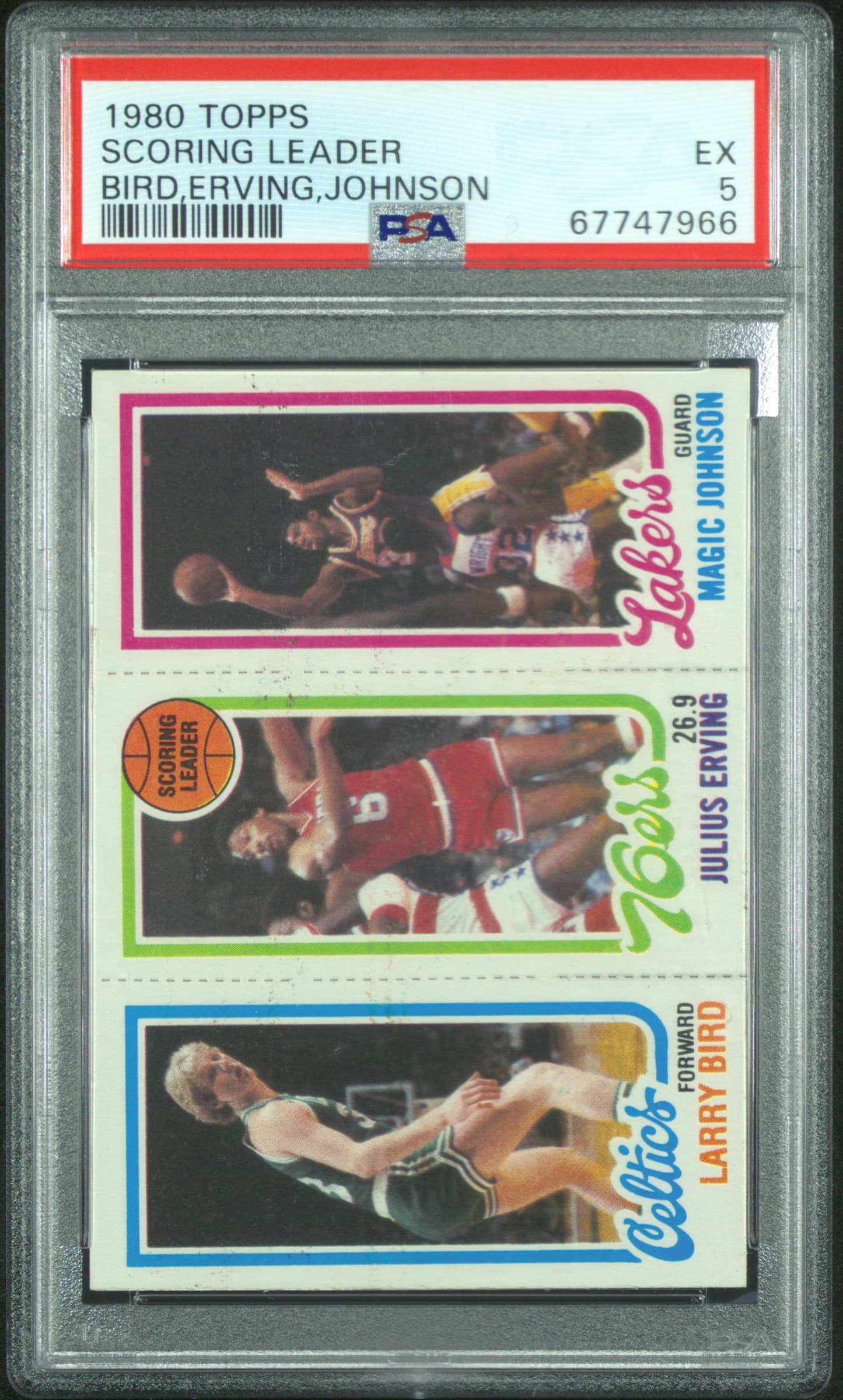 1980 TOPPS SCORING LEADER BIRD,ERVING,JOHNSON EX 5 67747966