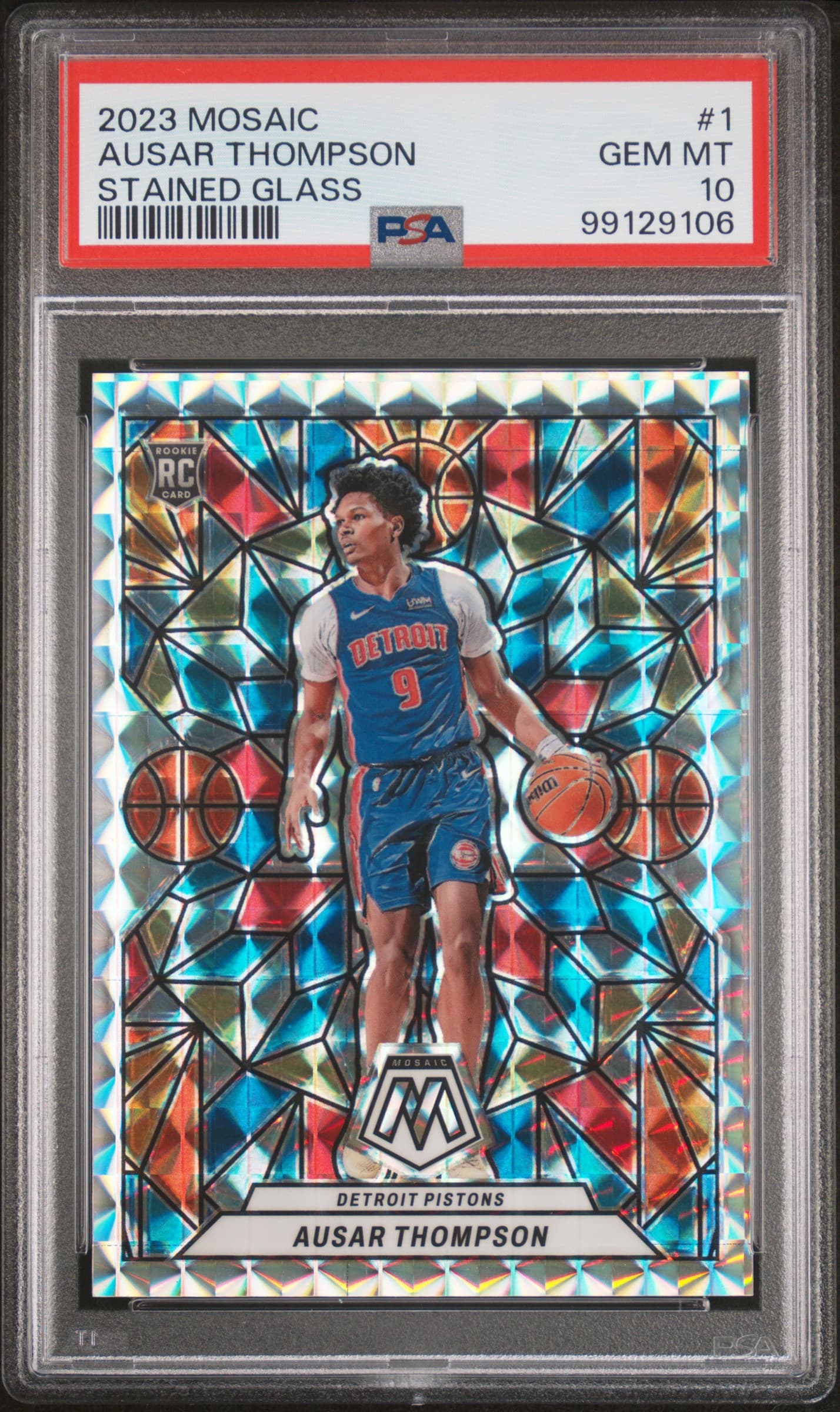 2023 PANINI MOSAIC STAINED GLASS AUSAR THOMPSON #1 GEM MT 10 99129106