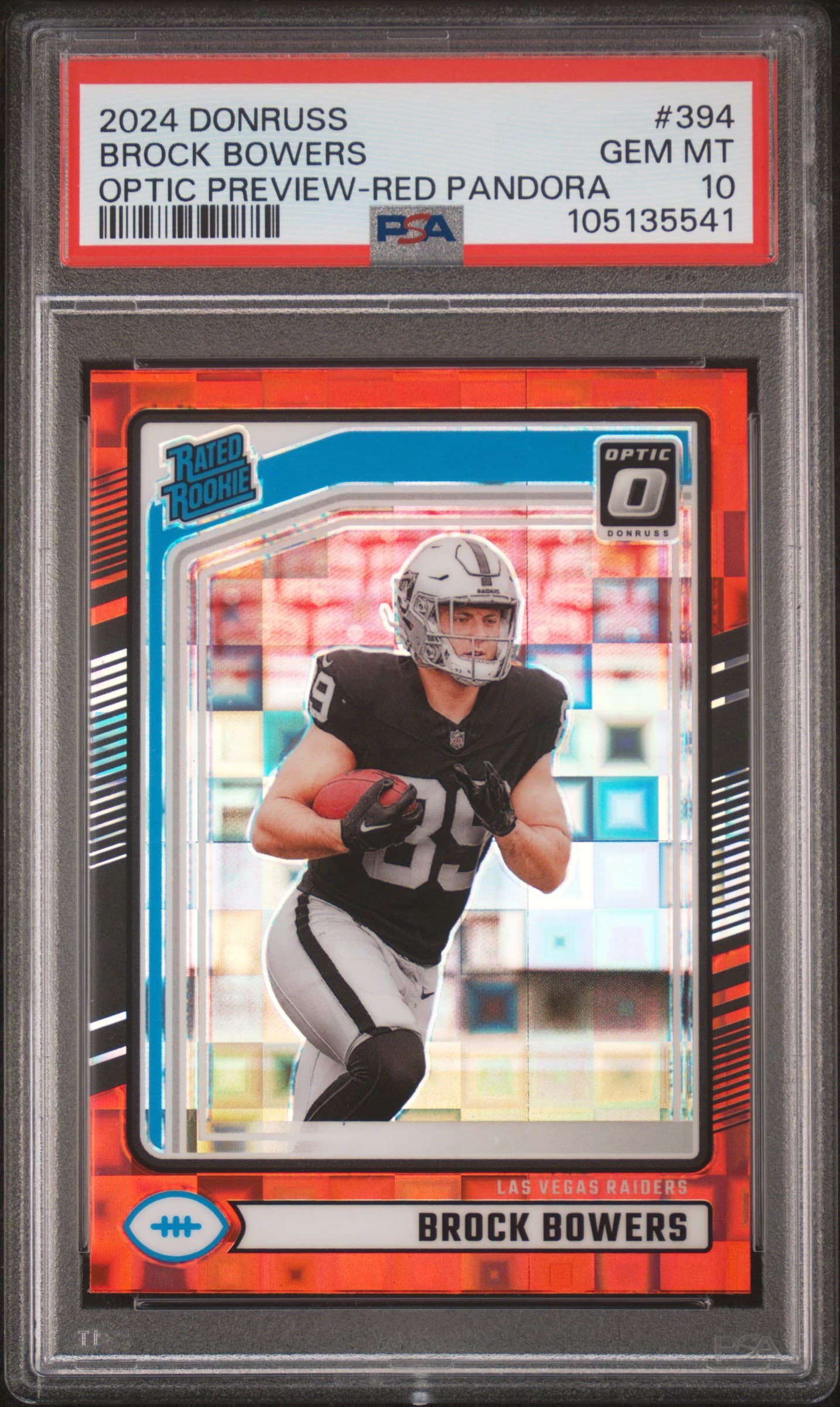 2024 PANINI DONRUSS BROCK BOWERS #394 OPTIC PREVIEW-RED PANDORA GEM MT 10 105135541