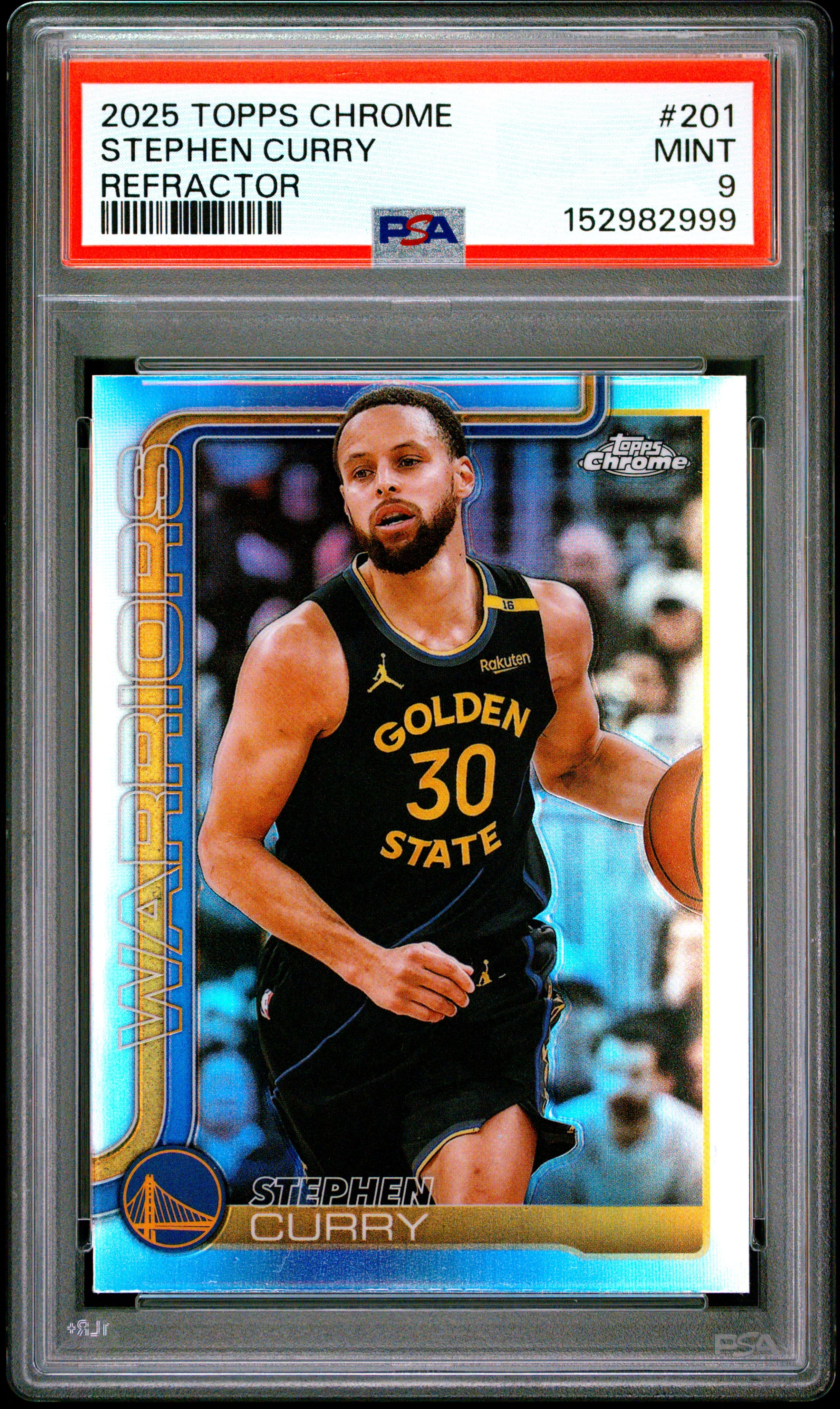 2025 TOPPS CHROME STEPHEN CURRY #201 REFRACTOR MINT 9 152982999