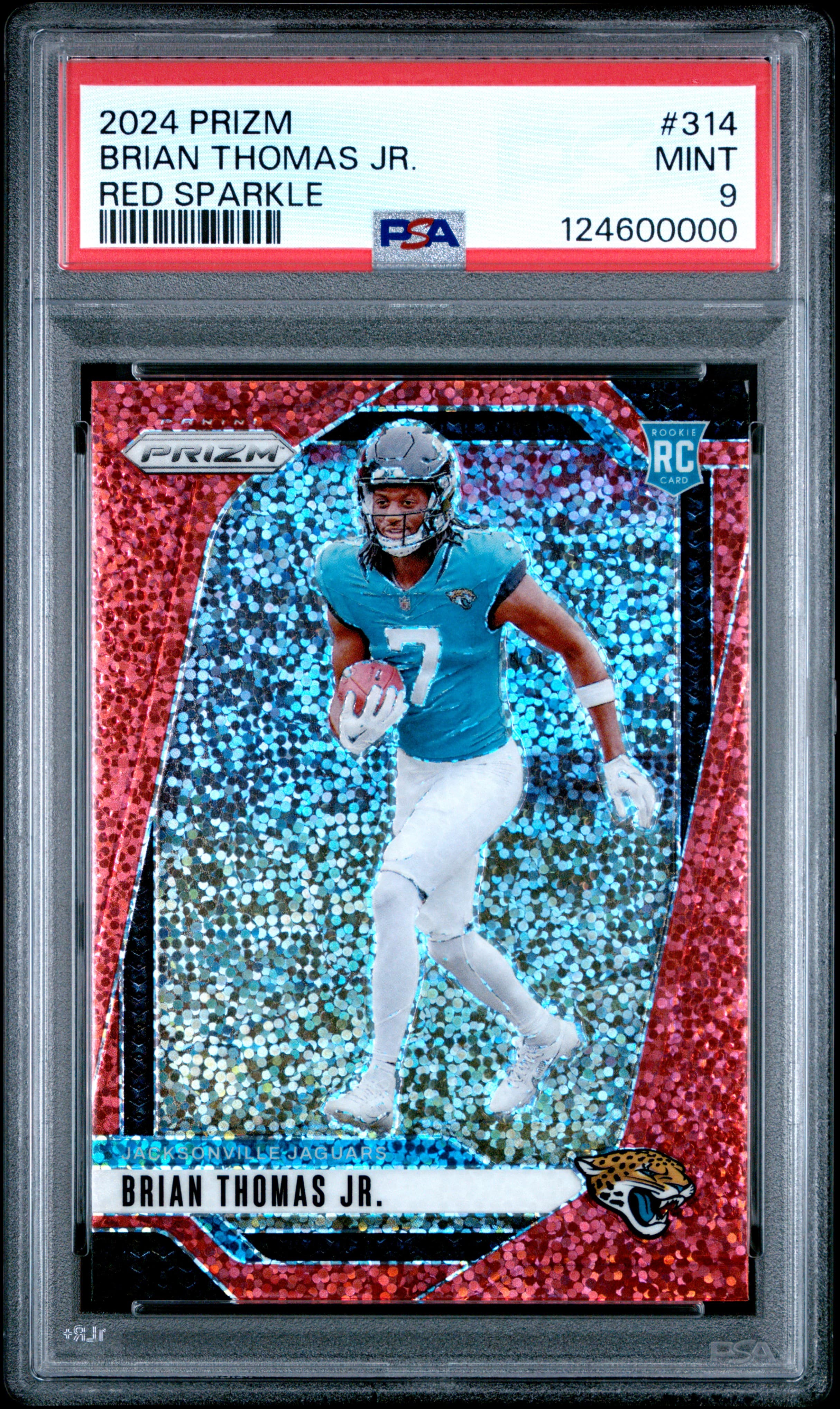 2024 PANINI PRIZM BRIAN THOMAS JR. #314 RED SPARKLE MINT 9 124600000