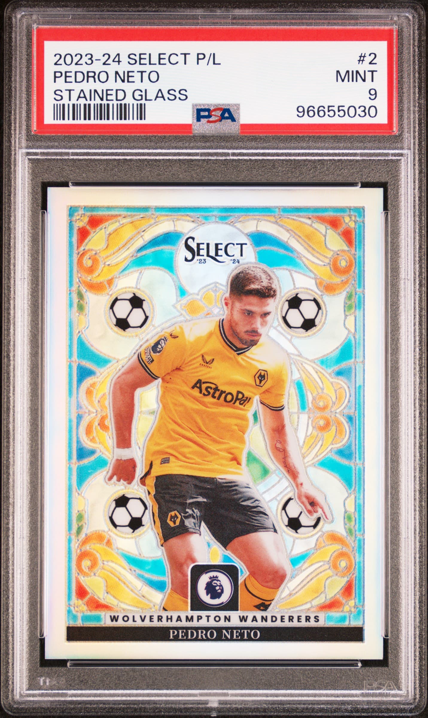 2023-24 PANINI SELECT PREMIER LEAGUE STAINED GLASS PEDRO NETO #2 MINT 9 96655030