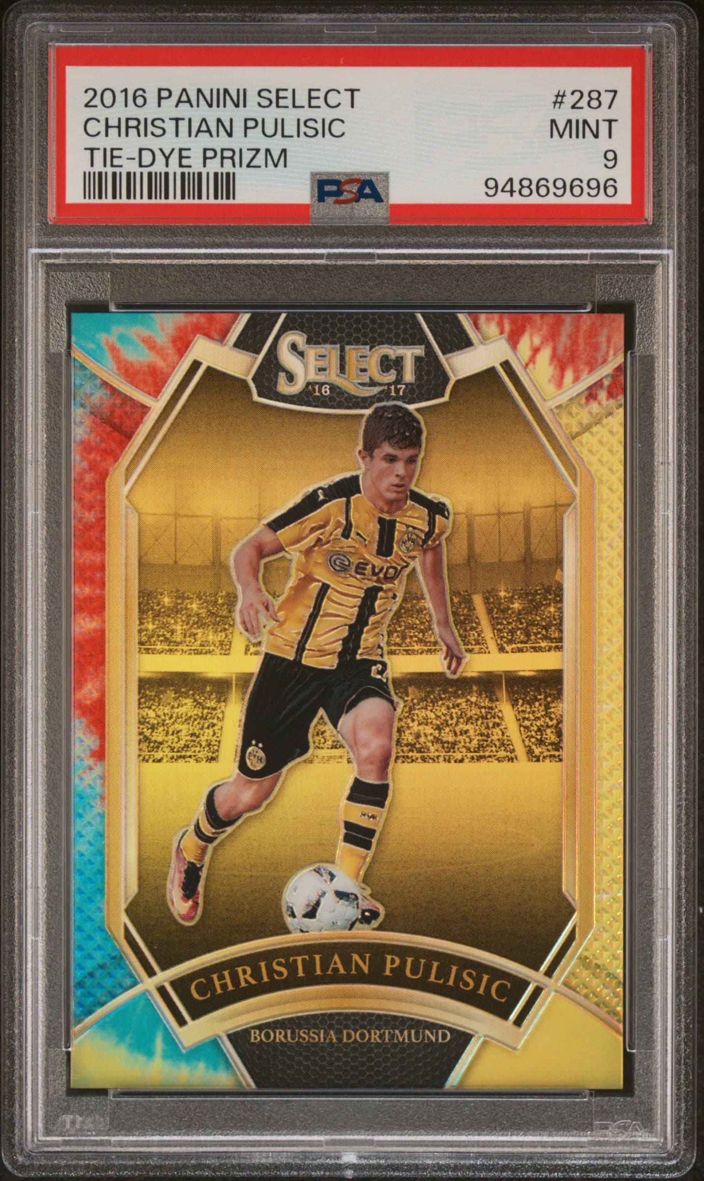 2016 PANINI SELECT CHRISTIAN PULISIC #287 TIE-DYE PRIZM MINT 9 94869696