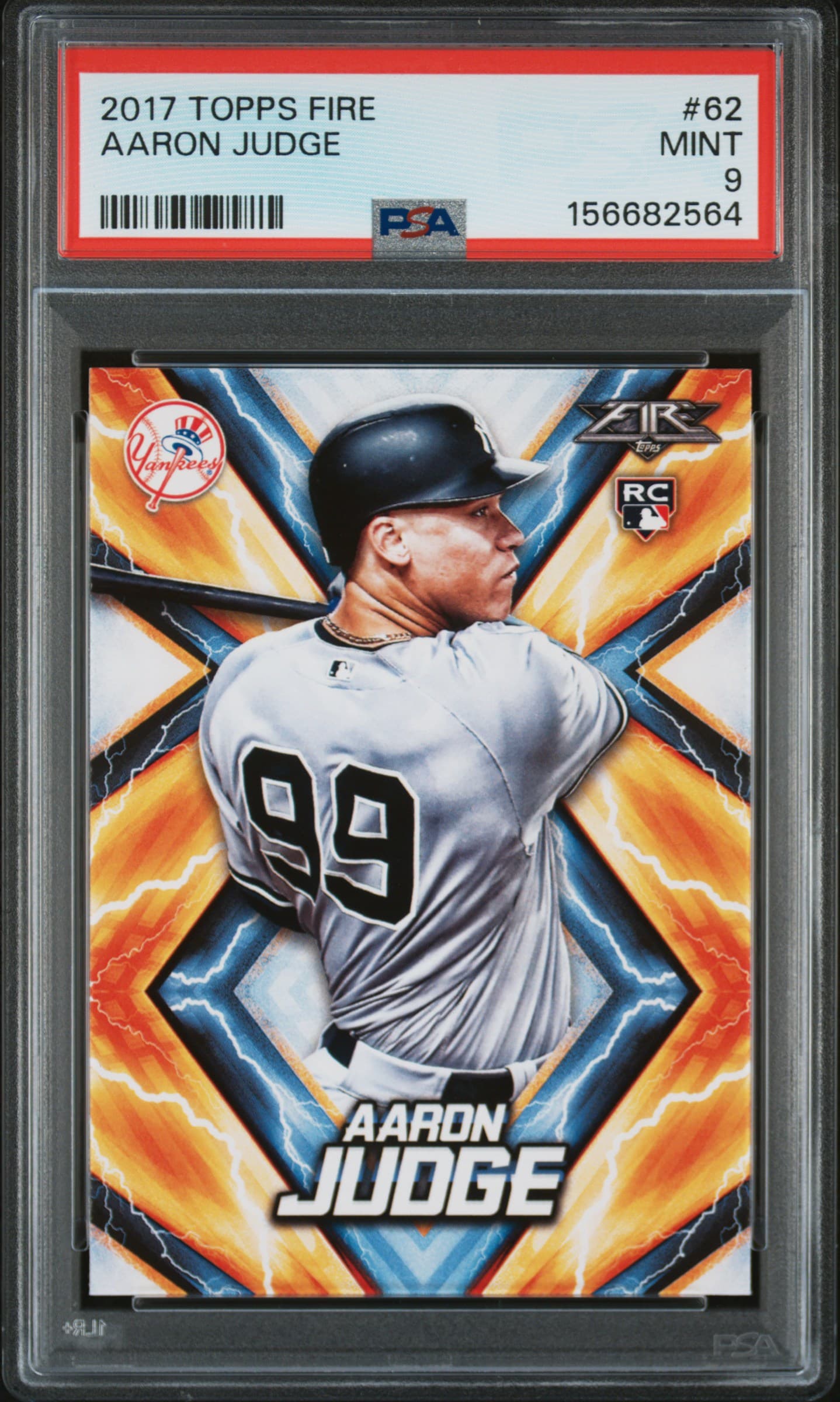2017 TOPPS FIRE AARON JUDGE #62 MINT 9 156682564