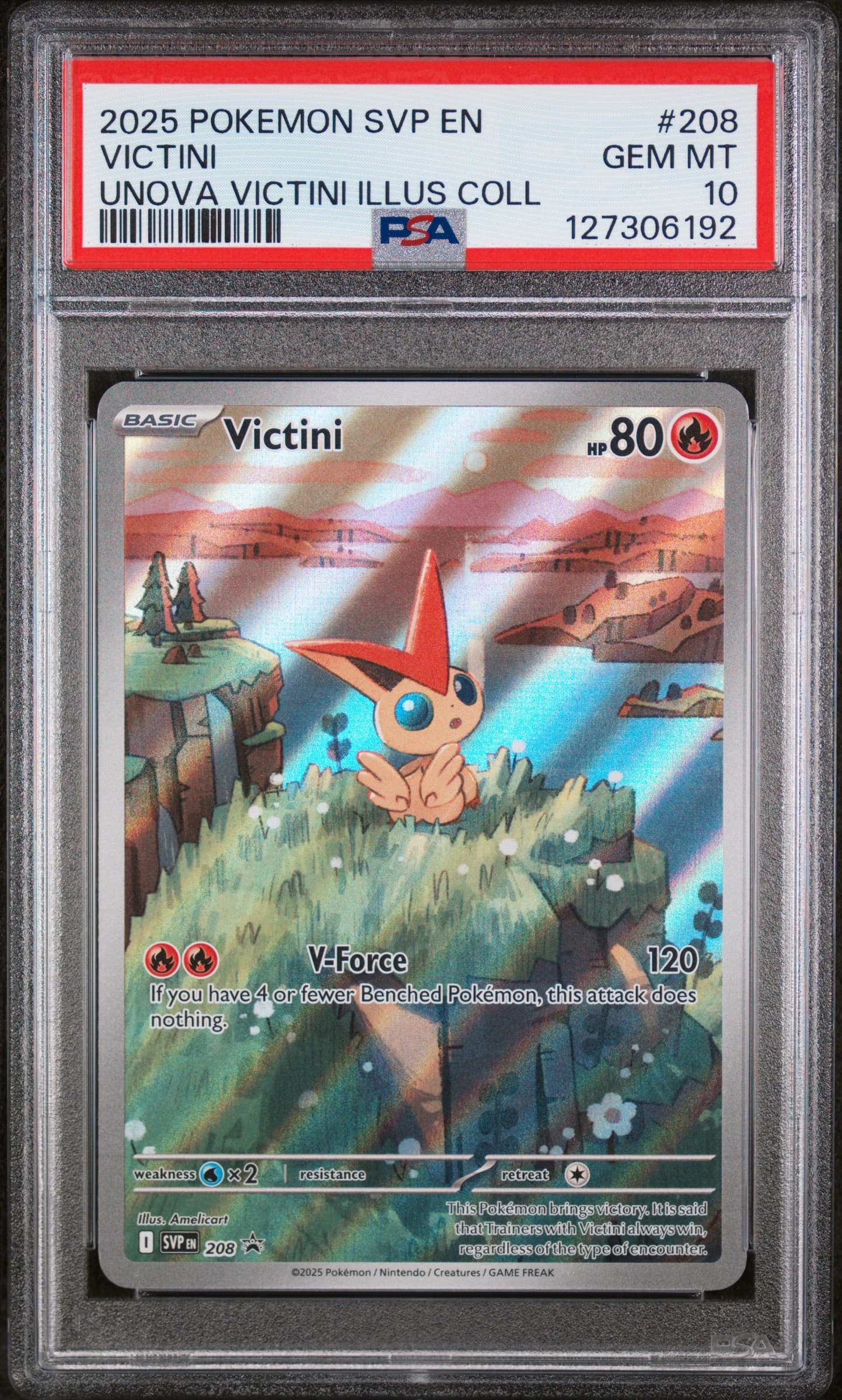 2025 POKEMON SVP EN-SV BLACK STAR PROMO VICTINI #208 UNOVA VICTINI ILLUS COLL GEM MT 10 127306192