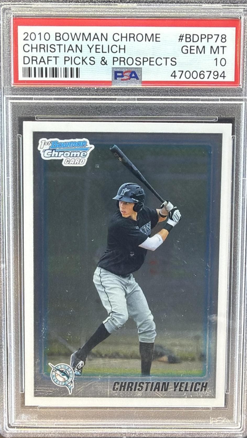2010 BOWMAN CHROME DRAFT PICKS & PROSPECTS CHRISTIAN YELICH #BDPP78 DRAFT PICKS & PROSPECTS GEM MT 10 47006794