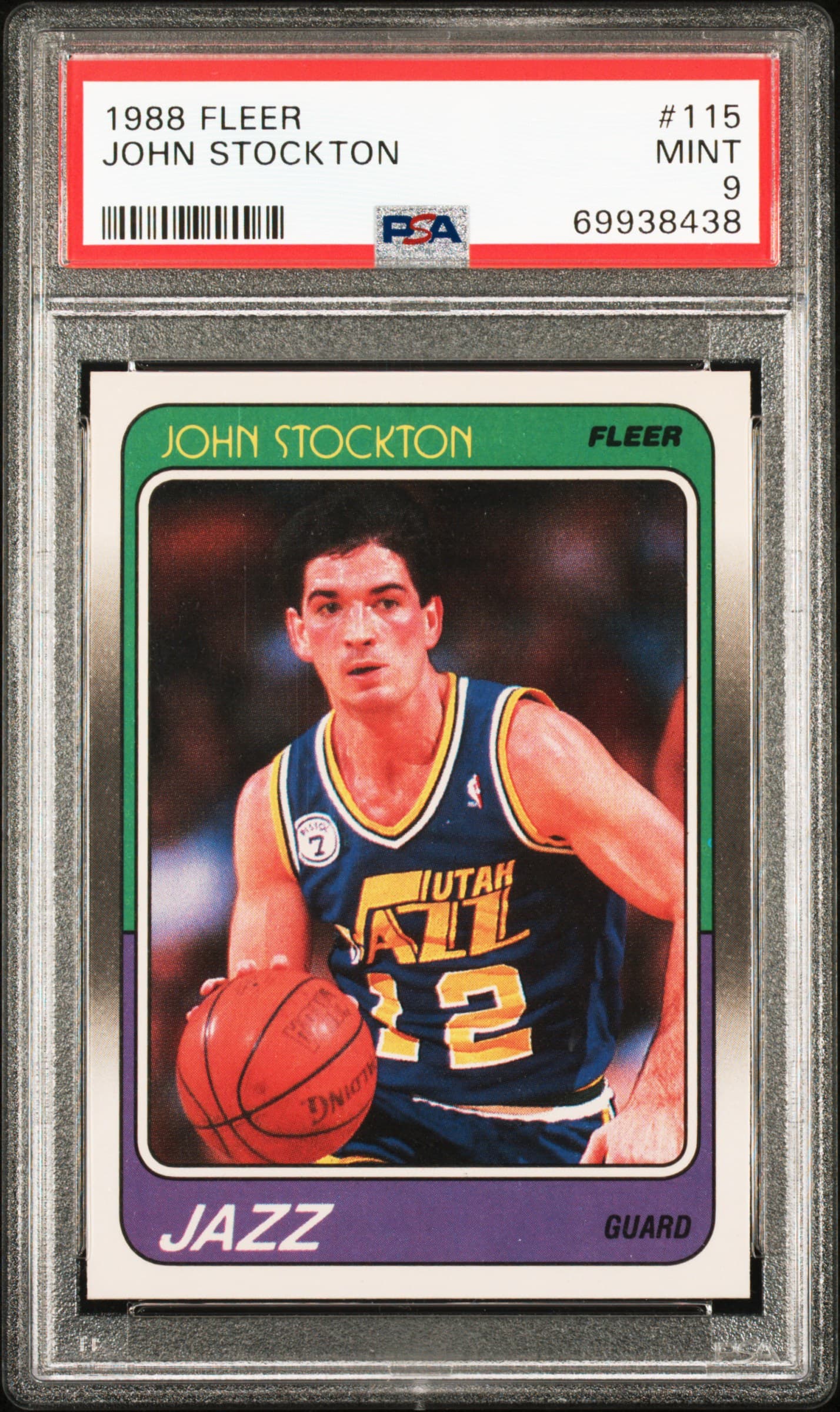 1988 FLEER JOHN STOCKTON #115 MINT 9 69938438
