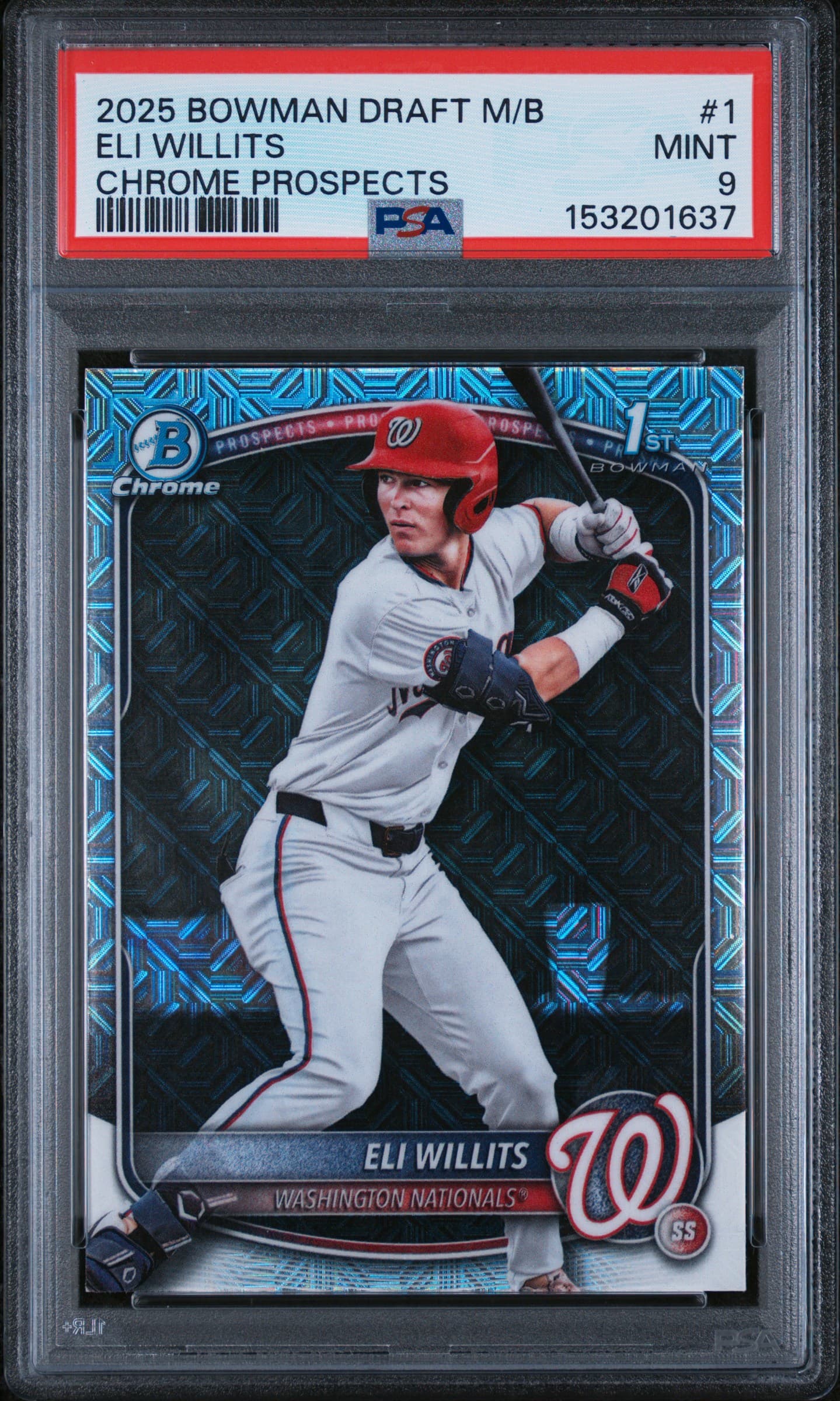 2025 BOWMAN DRAFT MEGA BOX CHROME PROSPECTS ELI WILLITS #1 CHROME PROSPECTS MINT 9 153201637