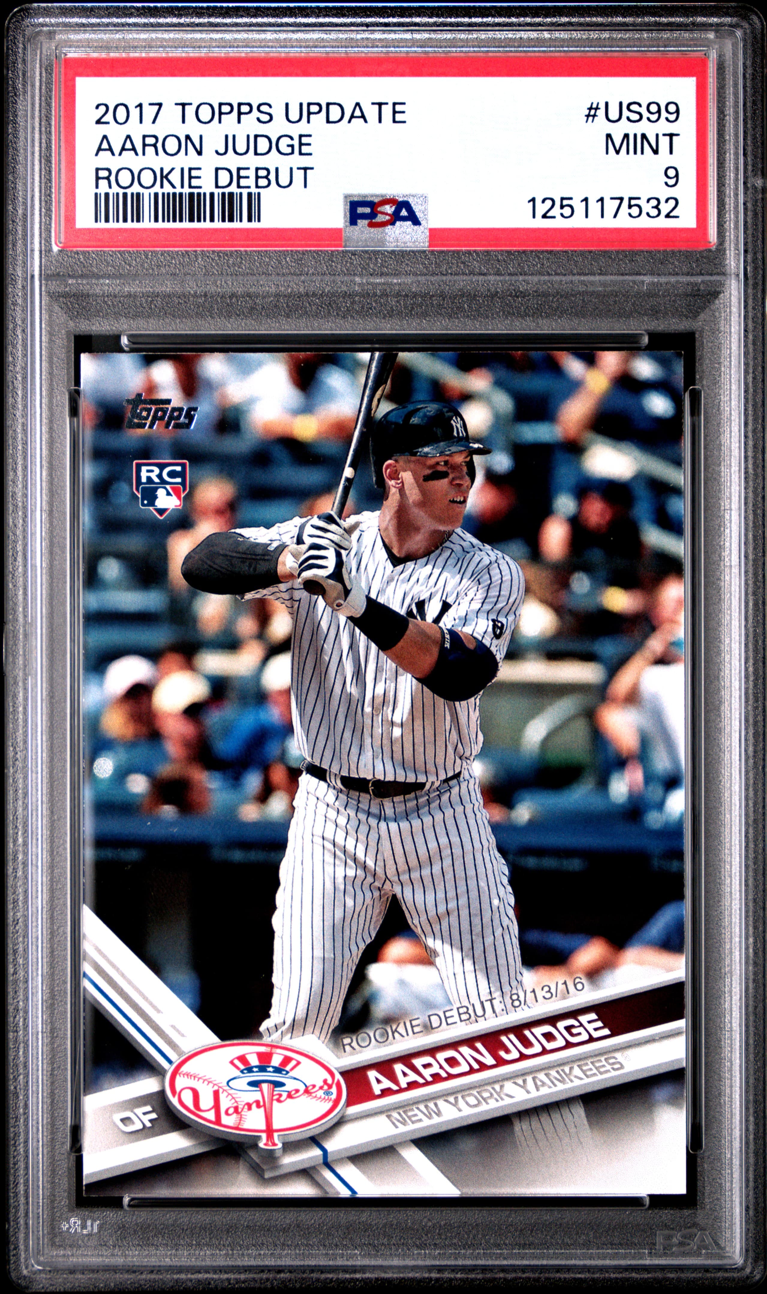 2017 TOPPS UPDATE AARON JUDGE #US99 ROOKIE DEBUT MINT 9 125117532