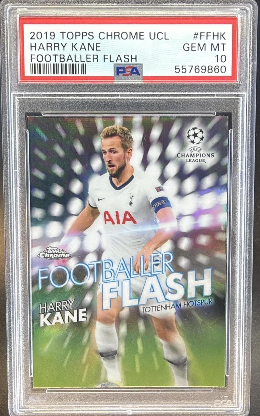 2019 TOPPS CHROME UEFA CHAMPIONS LEAGUE FOOTBALLER FLASH HARRY KANE #HK FOOTBALLER FLASH GEM MT 10 55769860