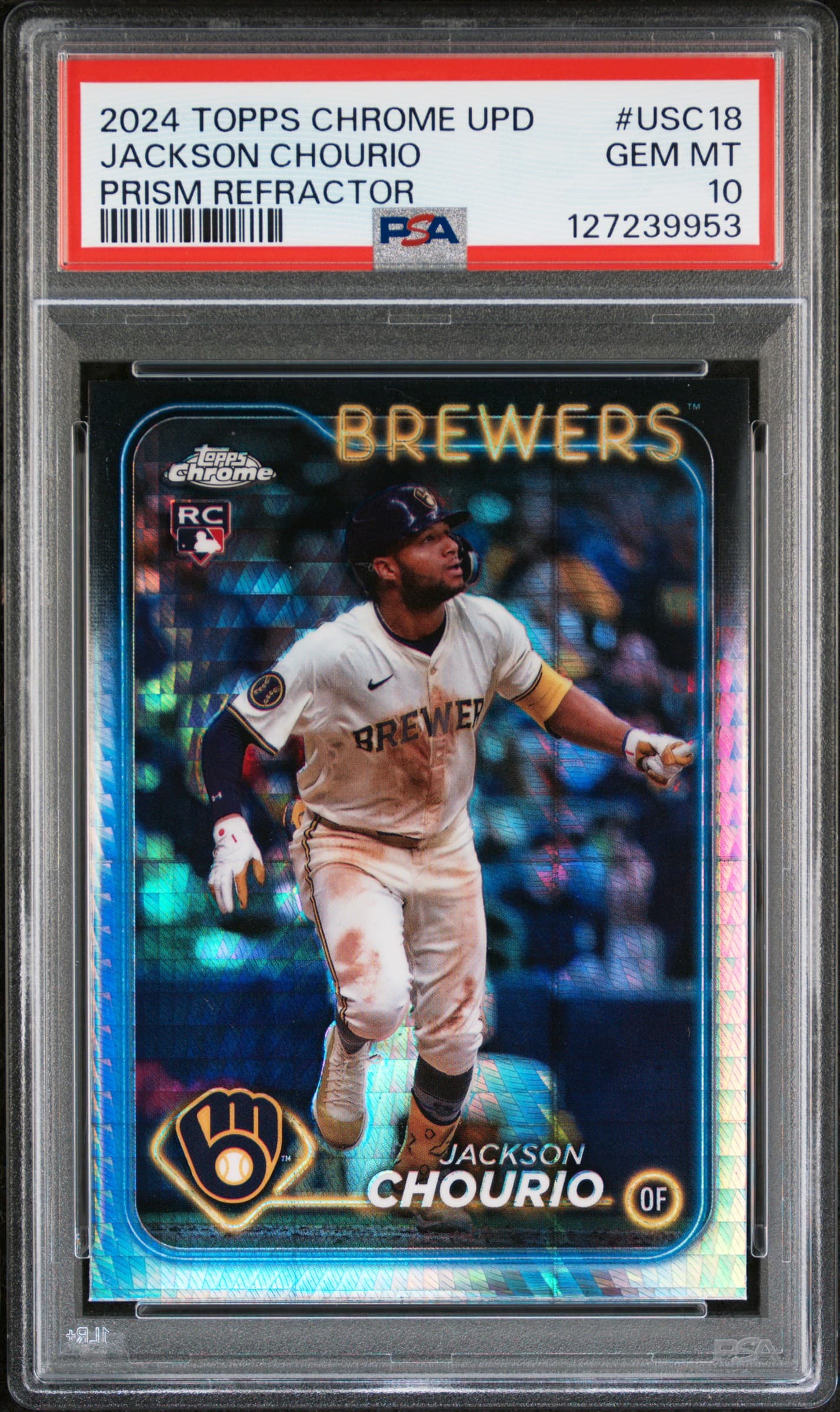 2024 TOPPS CHROME UPDATE JACKSON CHOURIO #USC18 PRISM REFRACTOR GEM MT 10 127239953