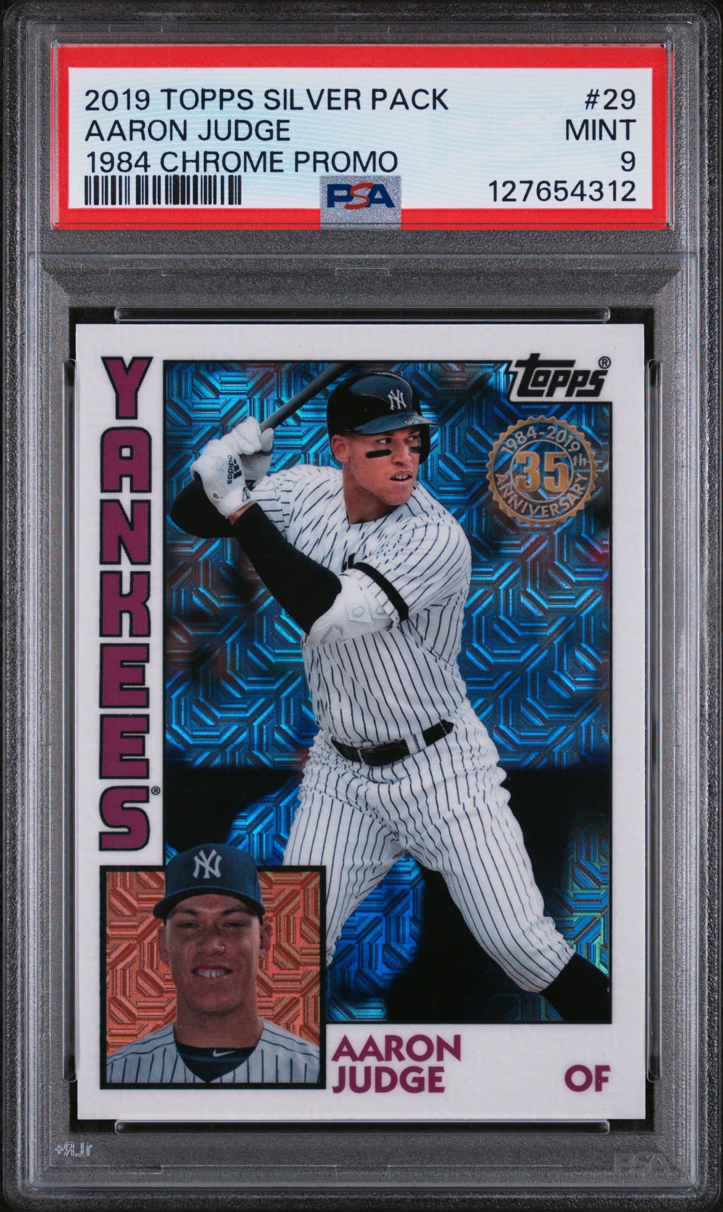 2019 TOPPS SILVER PACK 1984 CHROME PROMO AARON JUDGE #29 1984 CHROME PROMO MINT 9 127654312