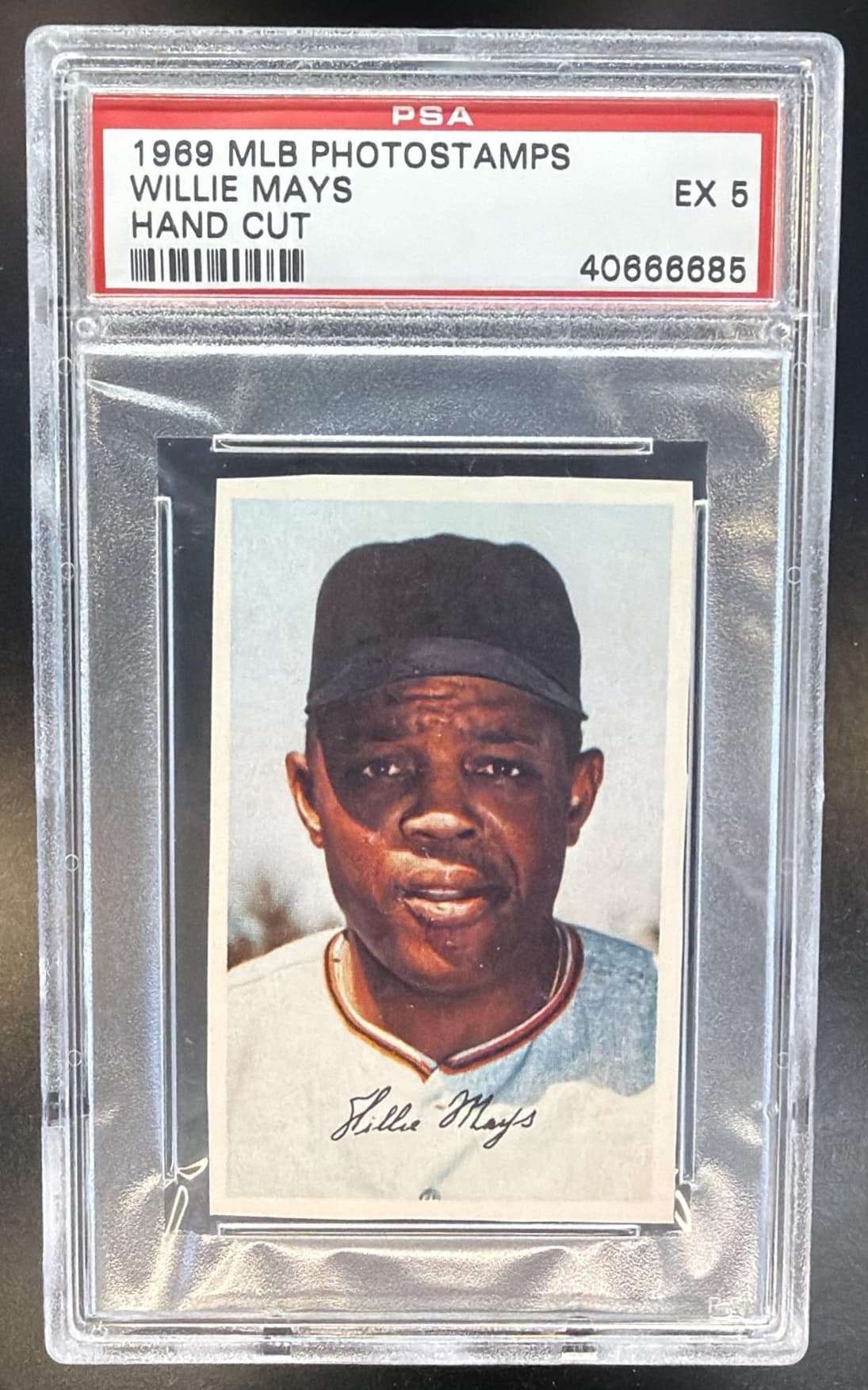 1969 MLB PHOTOSTAMPS WILLIE MAYS HAND CUT EX 5 40666685