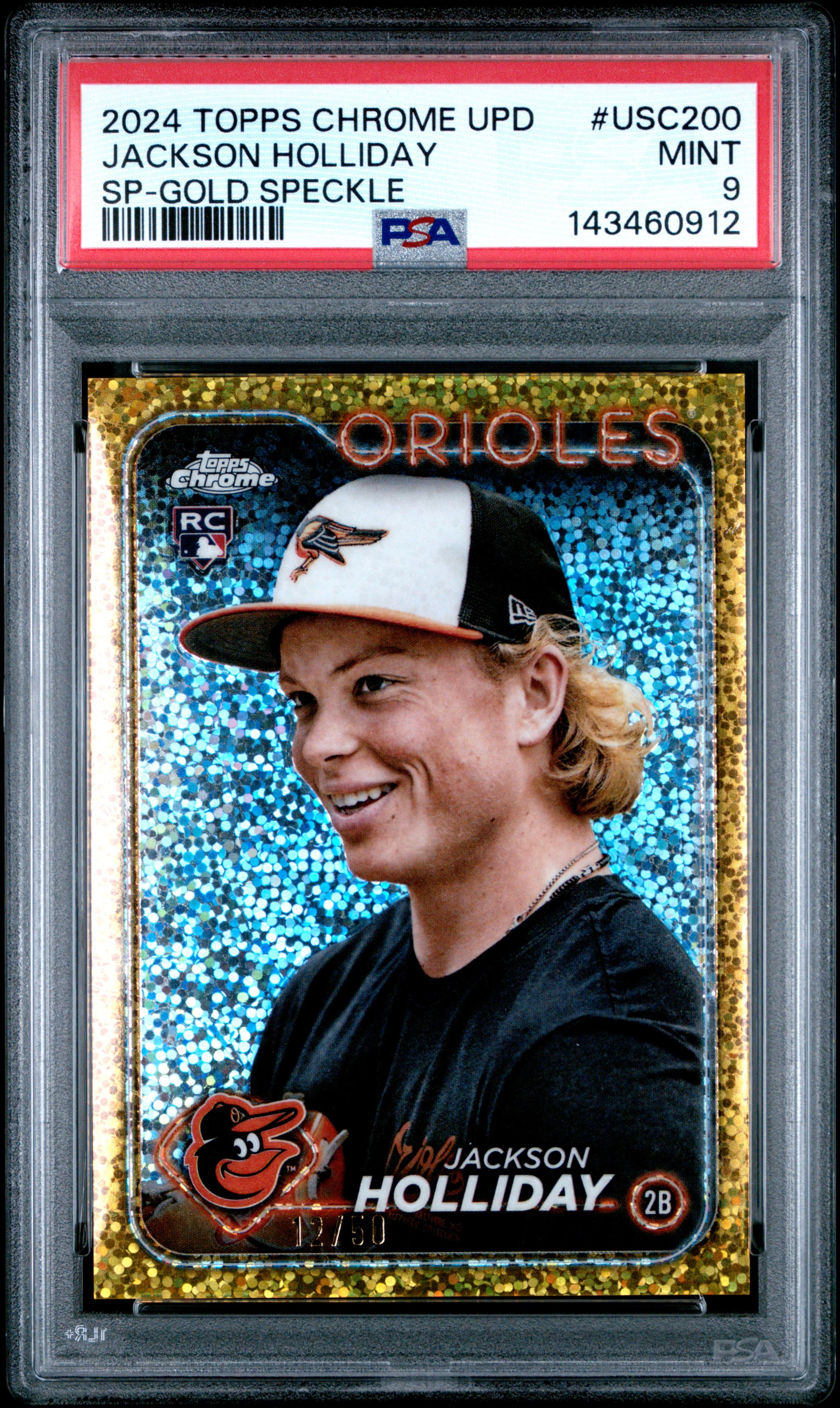 2024 TOPPS CHROME UPDATE JACKSON HOLLIDAY #USC200 SP-GOLD SPECKLE MINT 9 143460912