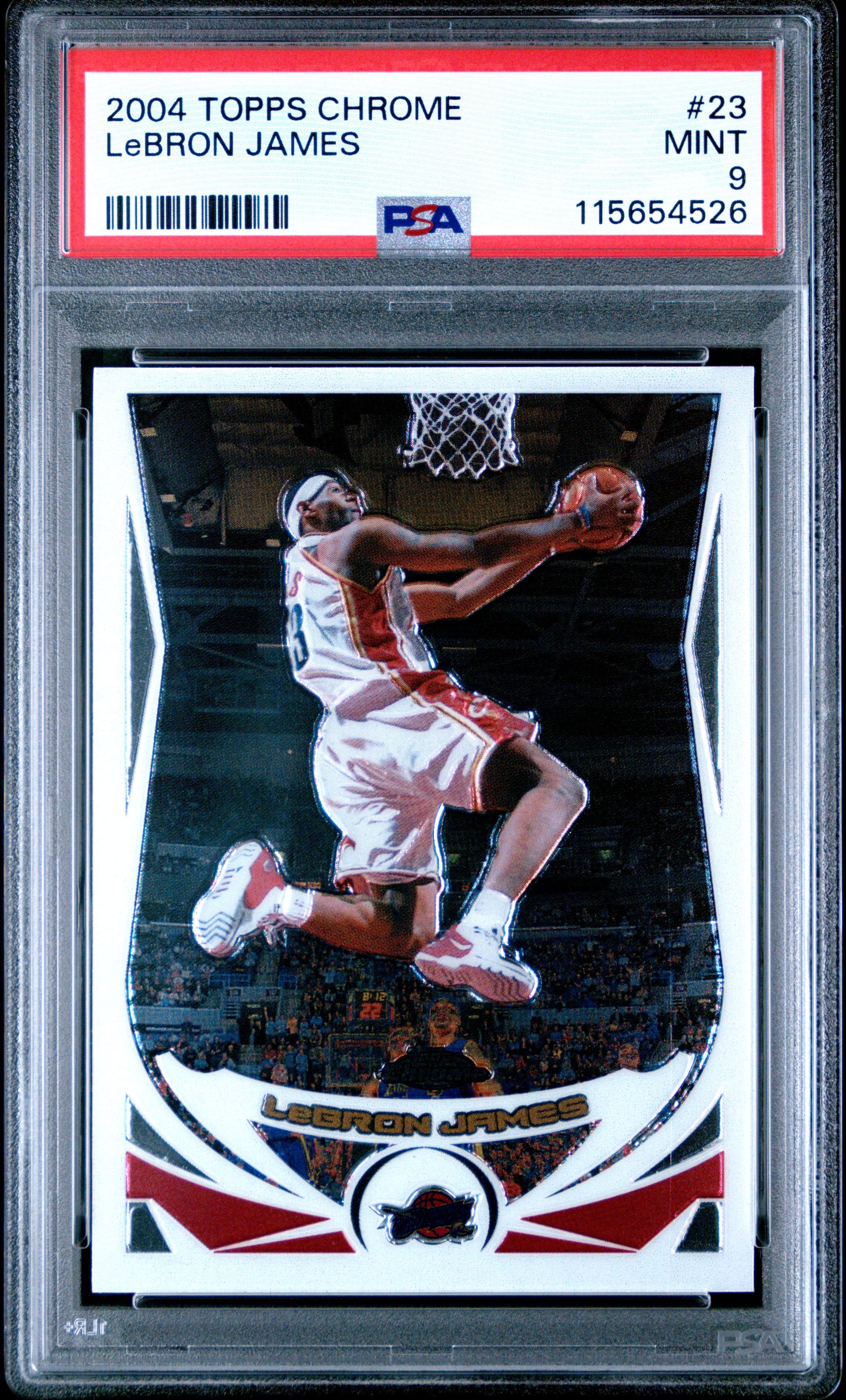 2004 TOPPS CHROME LeBRON JAMES #23 MINT 9 115654526