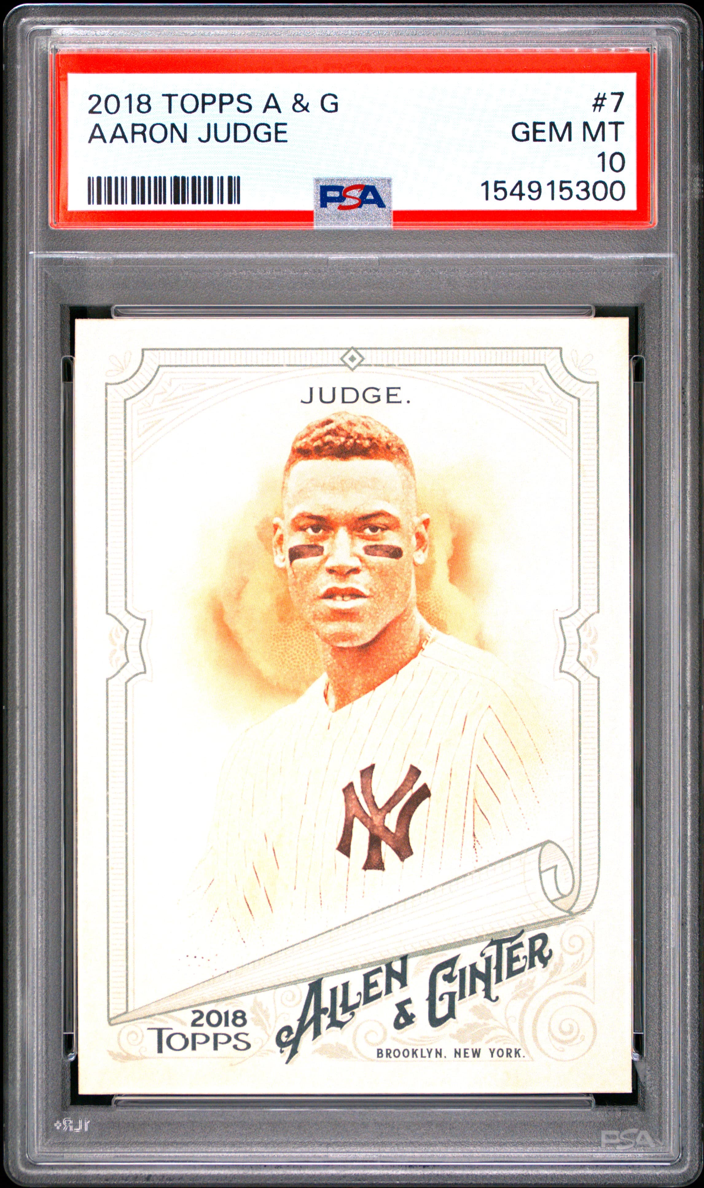 2018 TOPPS ALLEN & GINTER AARON JUDGE #7 GEM MT 10 154915300