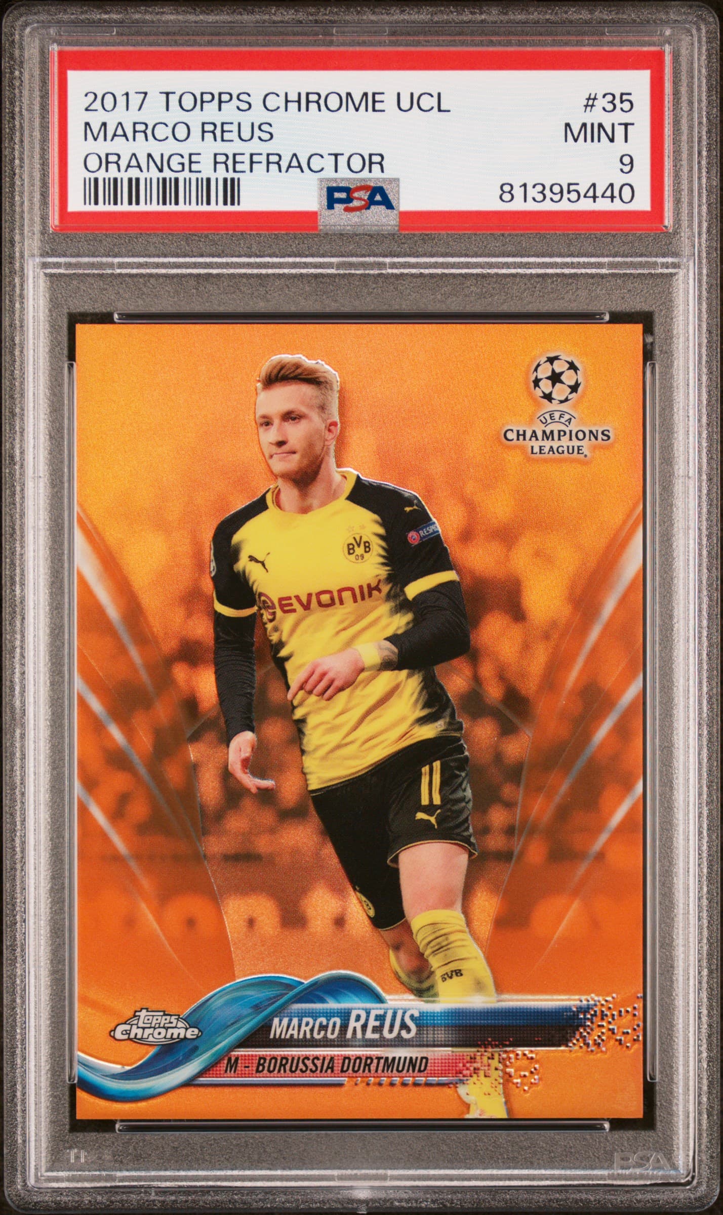 2017 TOPPS CHROME UEFA CHAMPIONS LEAGUE MARCO REUS #35 ORANGE REFRACTOR MINT 9 81395440