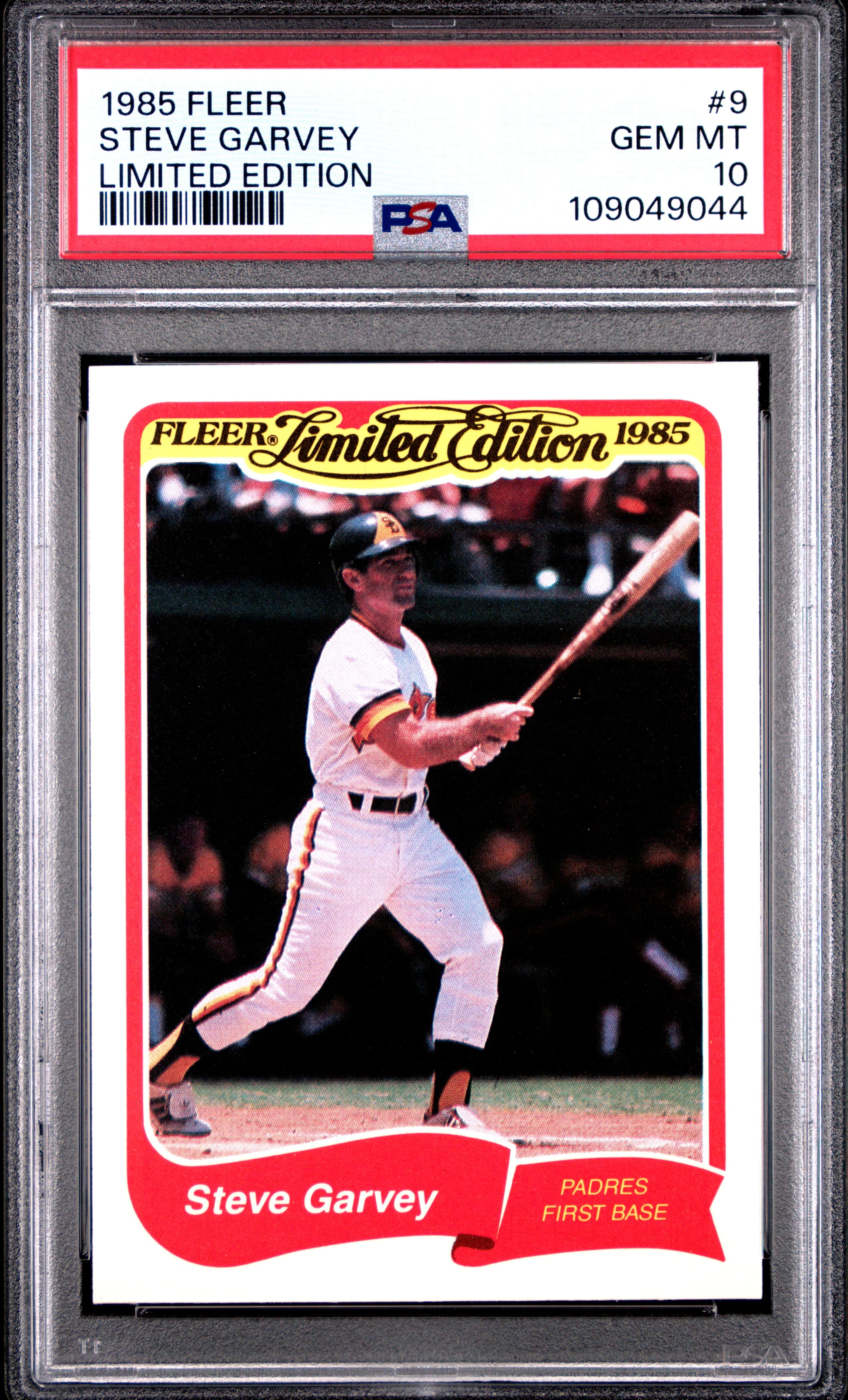 1985 FLEER LIMITED EDITION STEVE GARVEY #9 LIMITED EDITION GEM MT 10 109049044