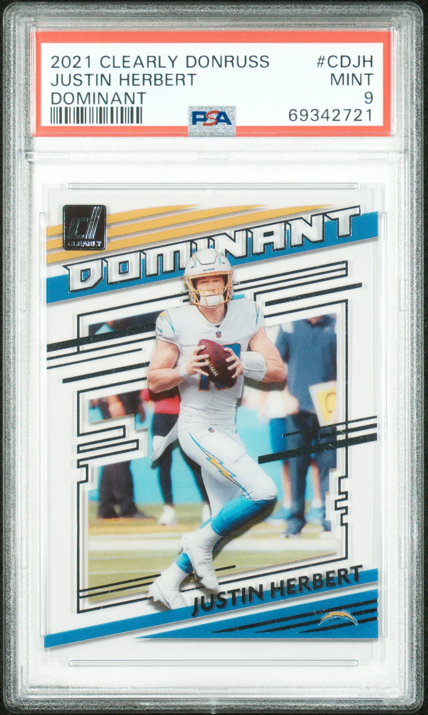 2021 PANINI CLEARLY DONRUSS DOMINANT JUSTIN HERBERT #CDJH DOMINANT MINT 9 69342721