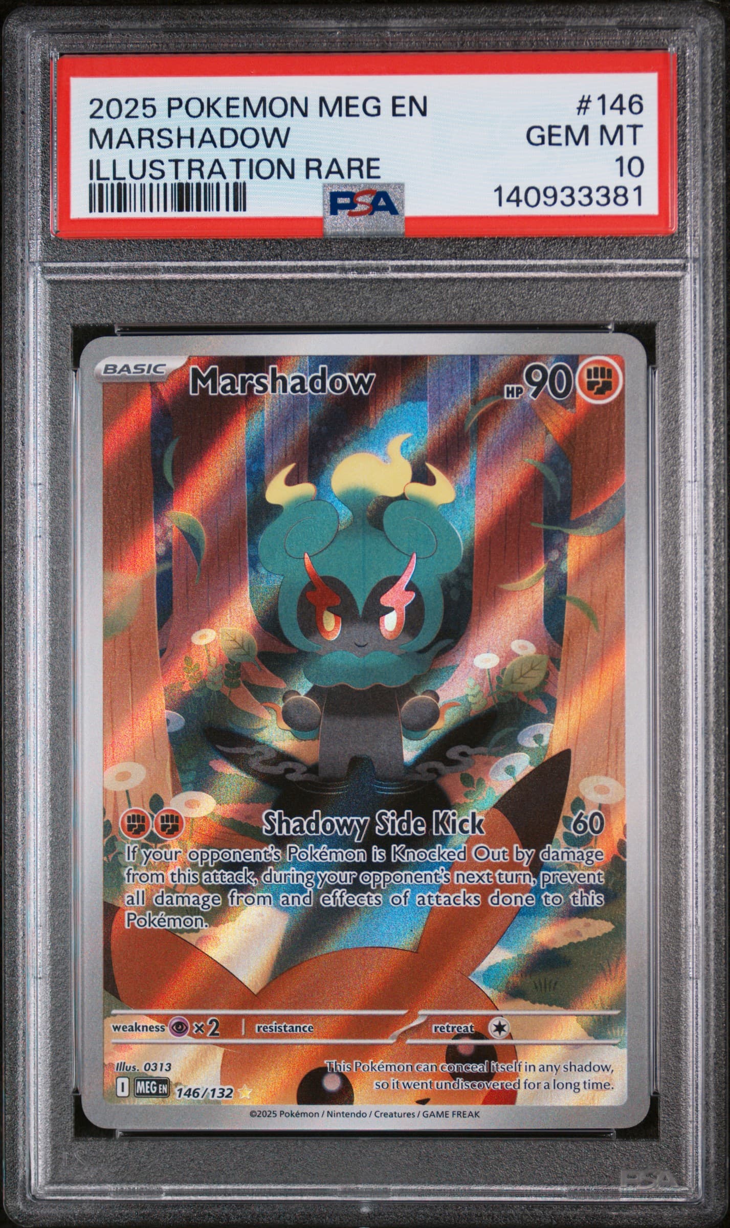 2025 POKEMON MEG EN-MEGA EVOLUTION MARSHADOW #146 ILLUSTRATION RARE GEM MT 10 140933381