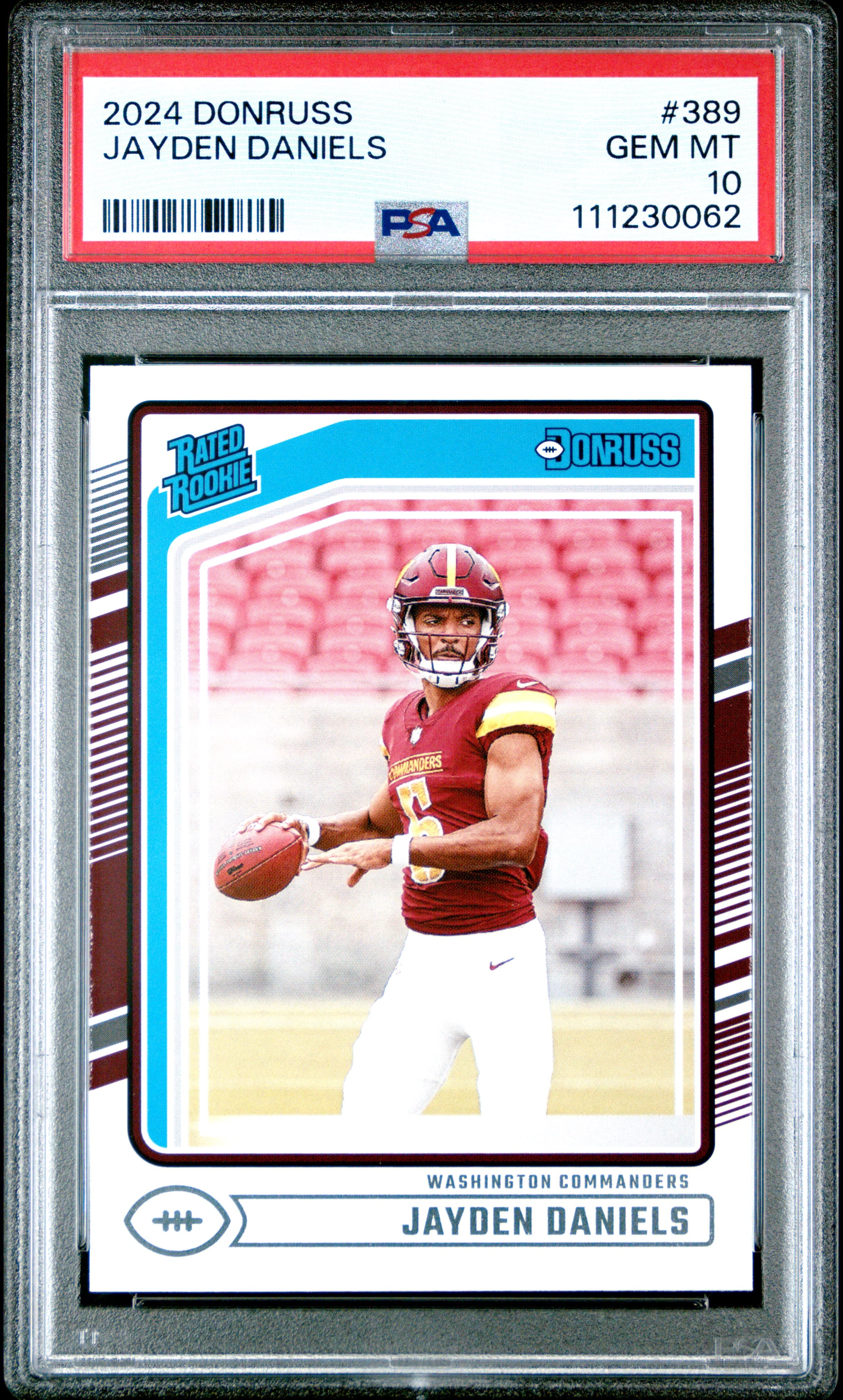 2024 PANINI DONRUSS JAYDEN DANIELS #389 GEM MT 10 111230062
