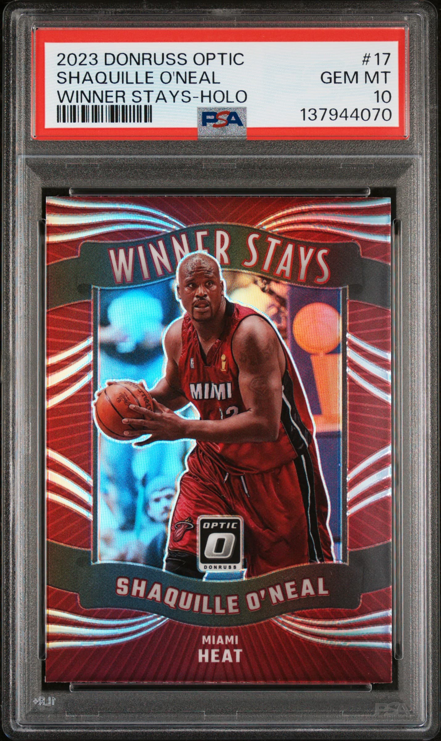 2023 PANINI DONRUSS OPTIC WINNER STAYS SHAQUILLE O'NEAL #17 WINNER STAYS-HOLO GEM MT 10 137944070