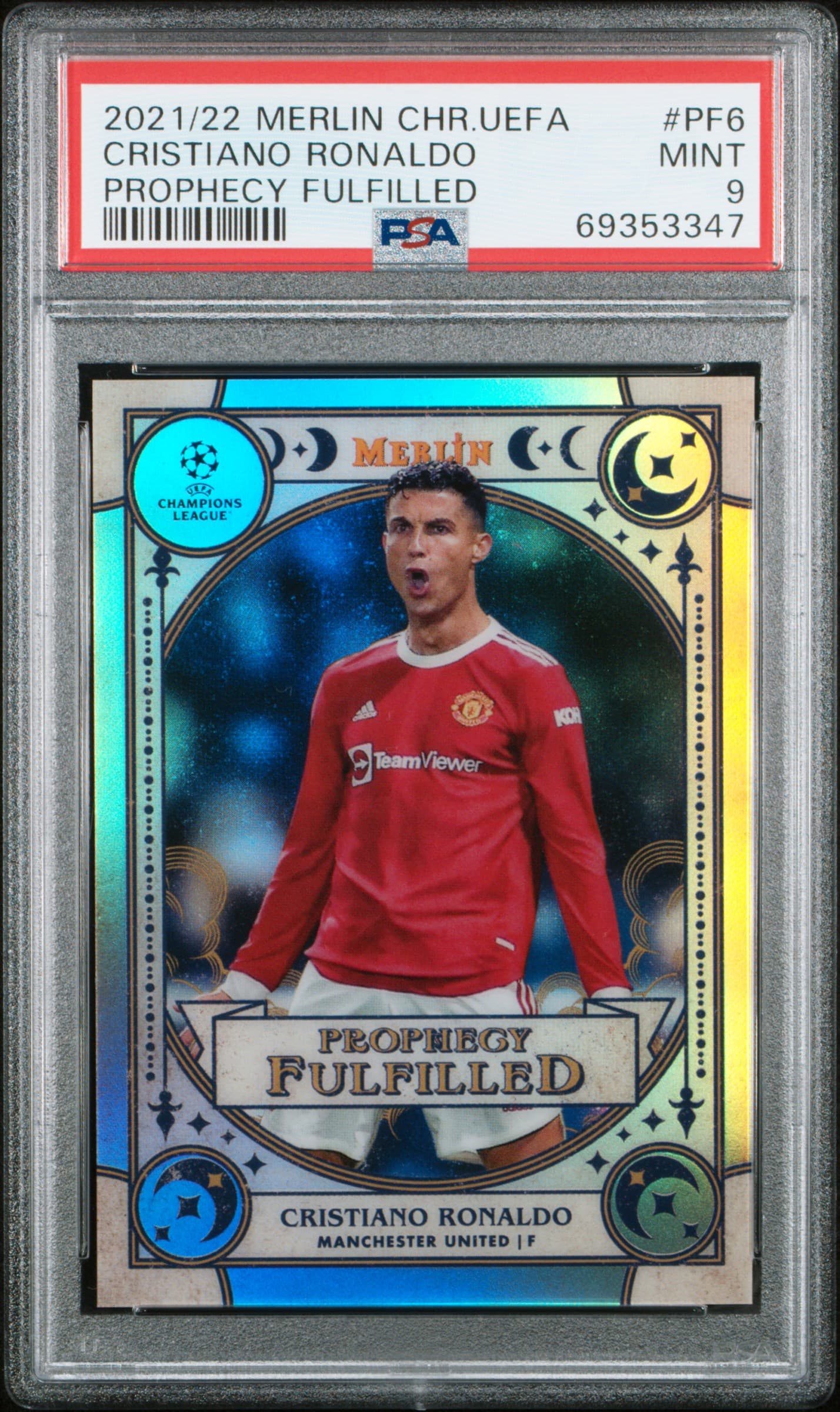2021-2022 TOPPS MERLIN CHROME UEFA LEAGUE PROPHECY FULFILLED CRISTIANO RONALDO #PF6 PROPHECY FULFILLED MINT 9 69353347