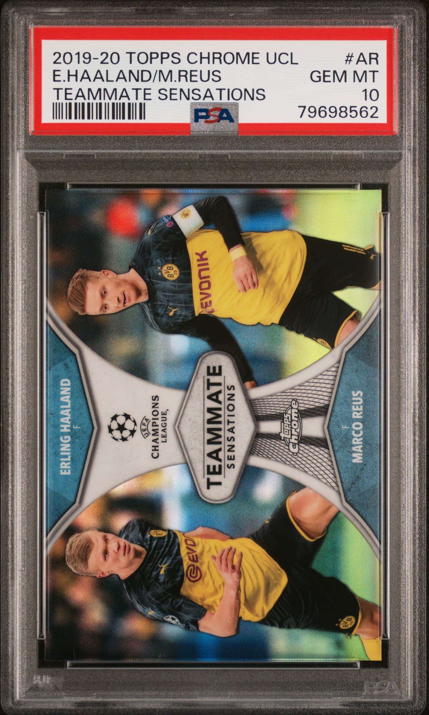 2019 TOPPS CHROME UEFA CHAMPIONS LEAGUE TEAMMATE SENSATIONS E.HAALAND/M.REUS #AR TEAMMATE SENSATIONS GEM MT 10 79698562