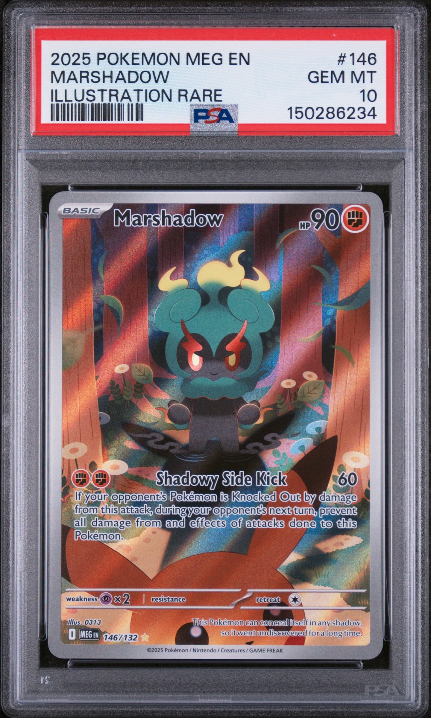 2025 POKEMON MEG EN-MEGA EVOLUTION MARSHADOW #146 ILLUSTRATION RARE GEM MT 10 150286234