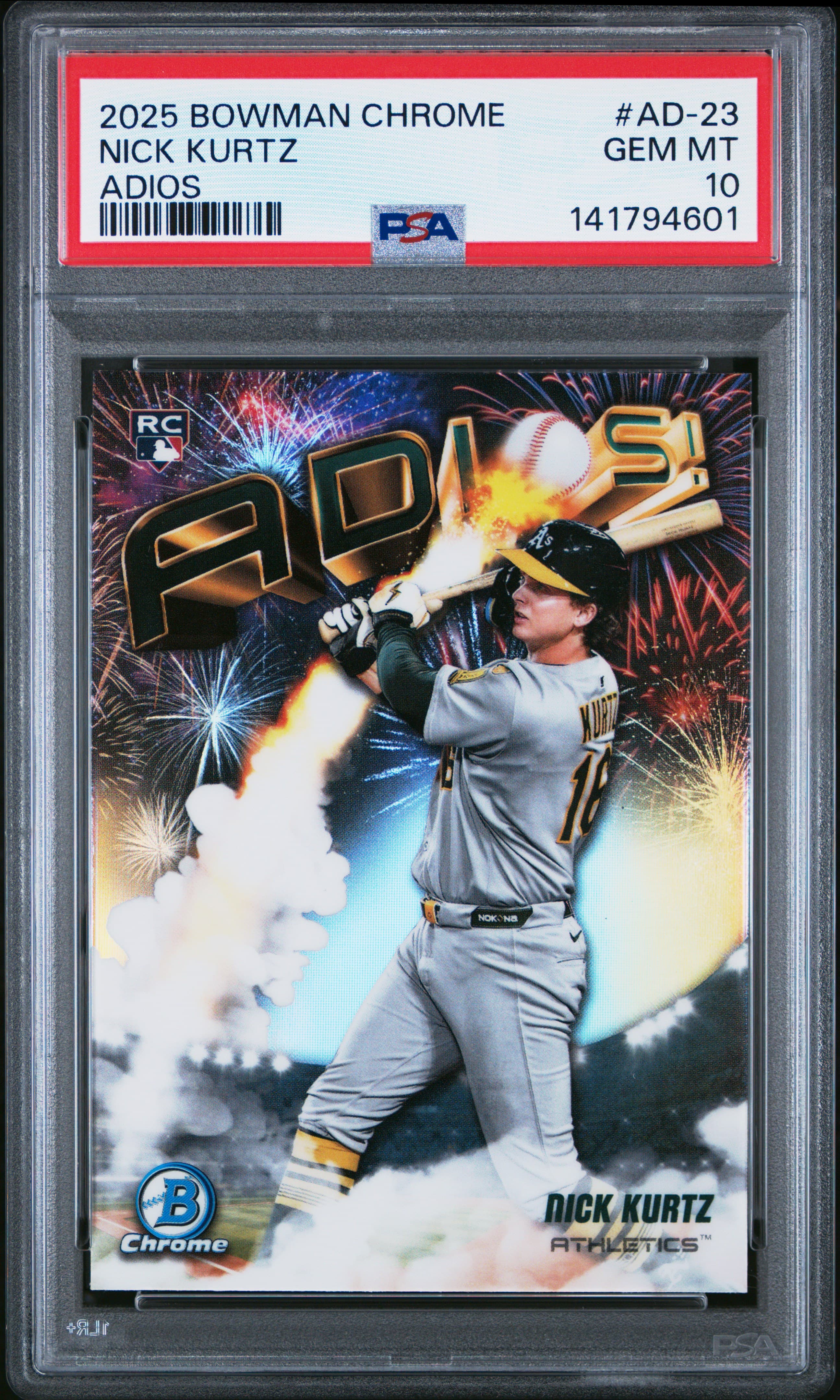 2025 BOWMAN CHROME ADIOS NICK KURTZ #AD-23 GEM MT 10 141794601