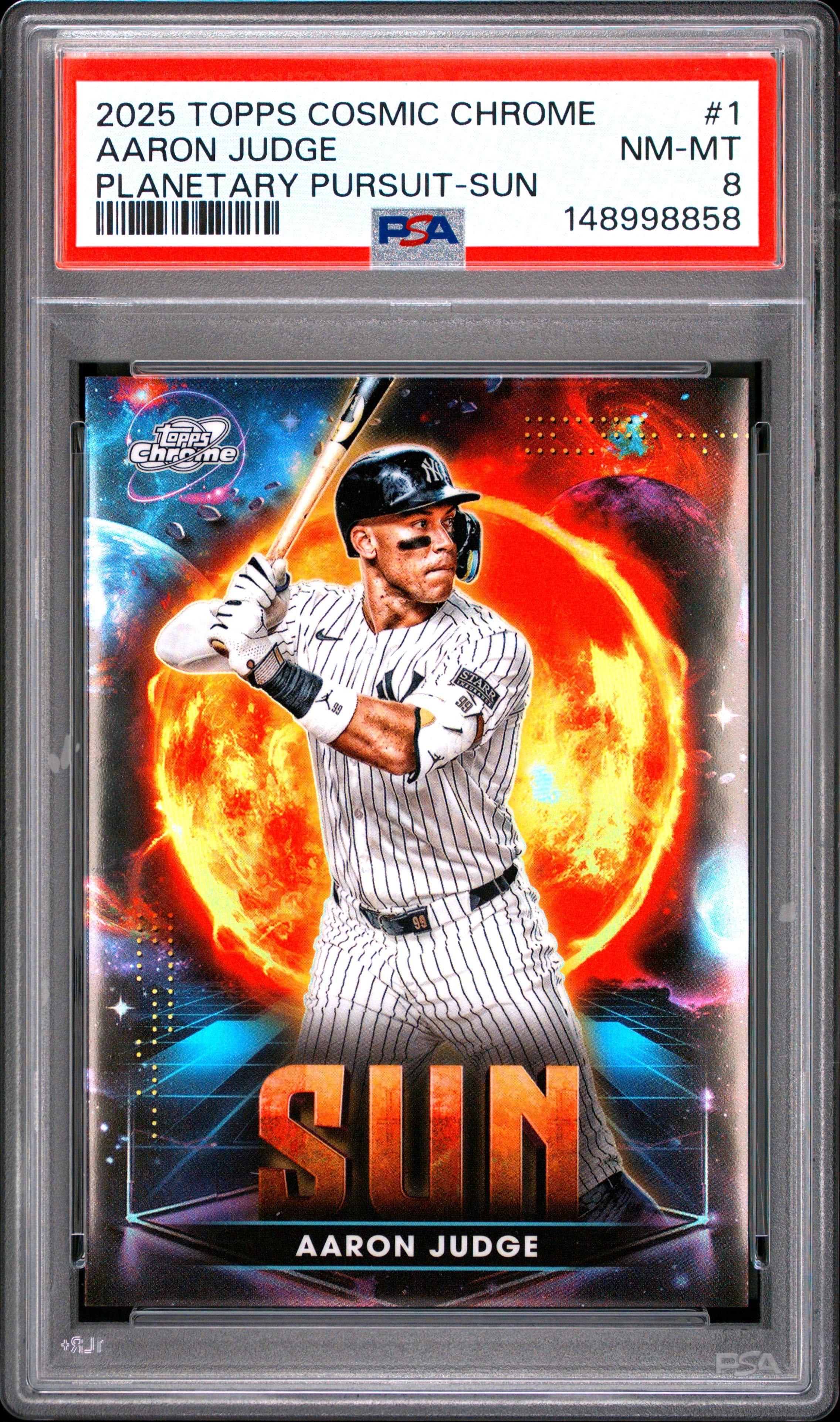 2025 TOPPS COSMIC CHROME PLANETARY PURSUIT AARON JUDGE #1 PLANETARY PURSUIT-SUN NM-MT 8 148998858