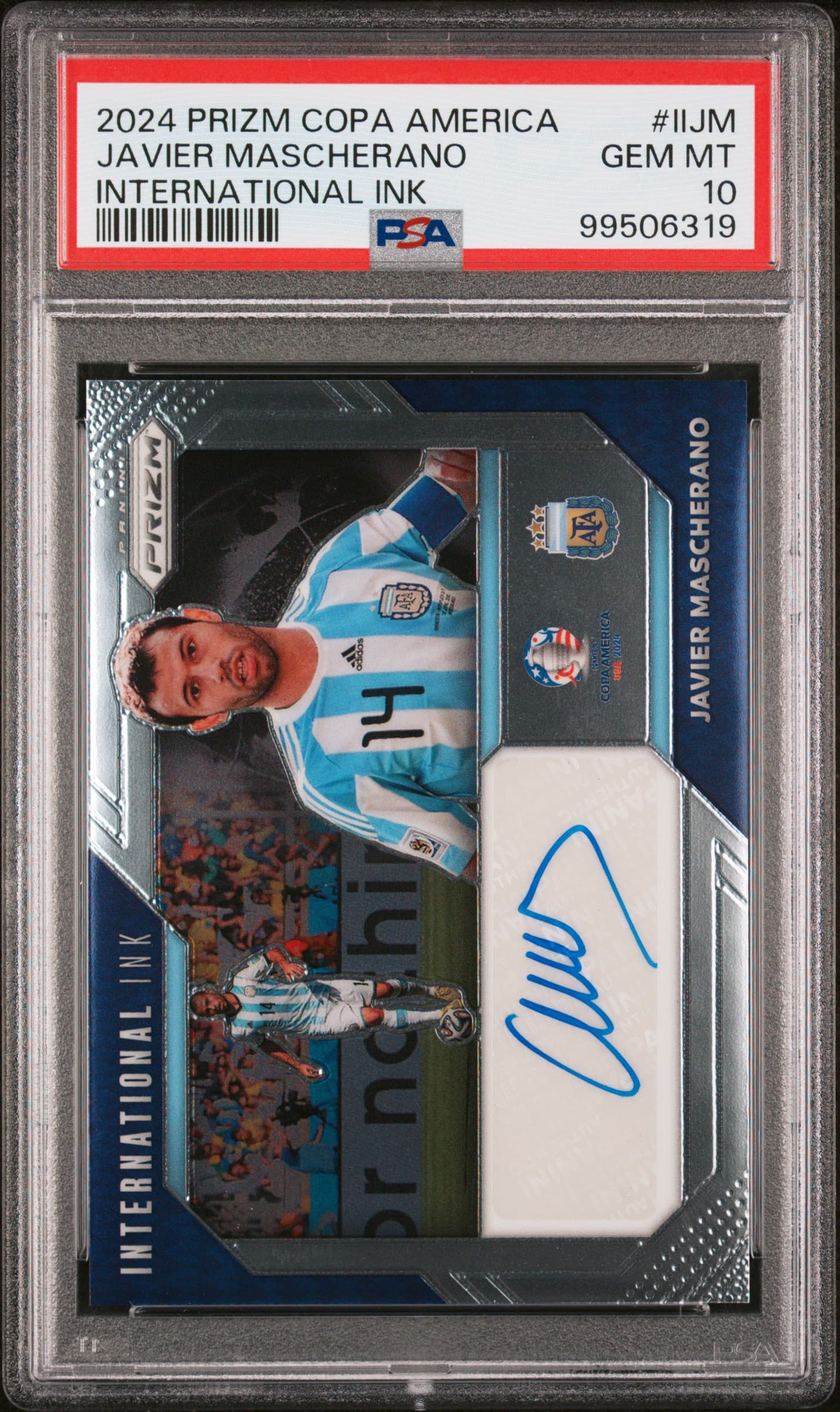 2024 PANINI PRIZM CONMEBOL COPA AMERICA INTERNATIONAL INK JAVIER MASCHERANO #IIJM GEM MT 10 99506319