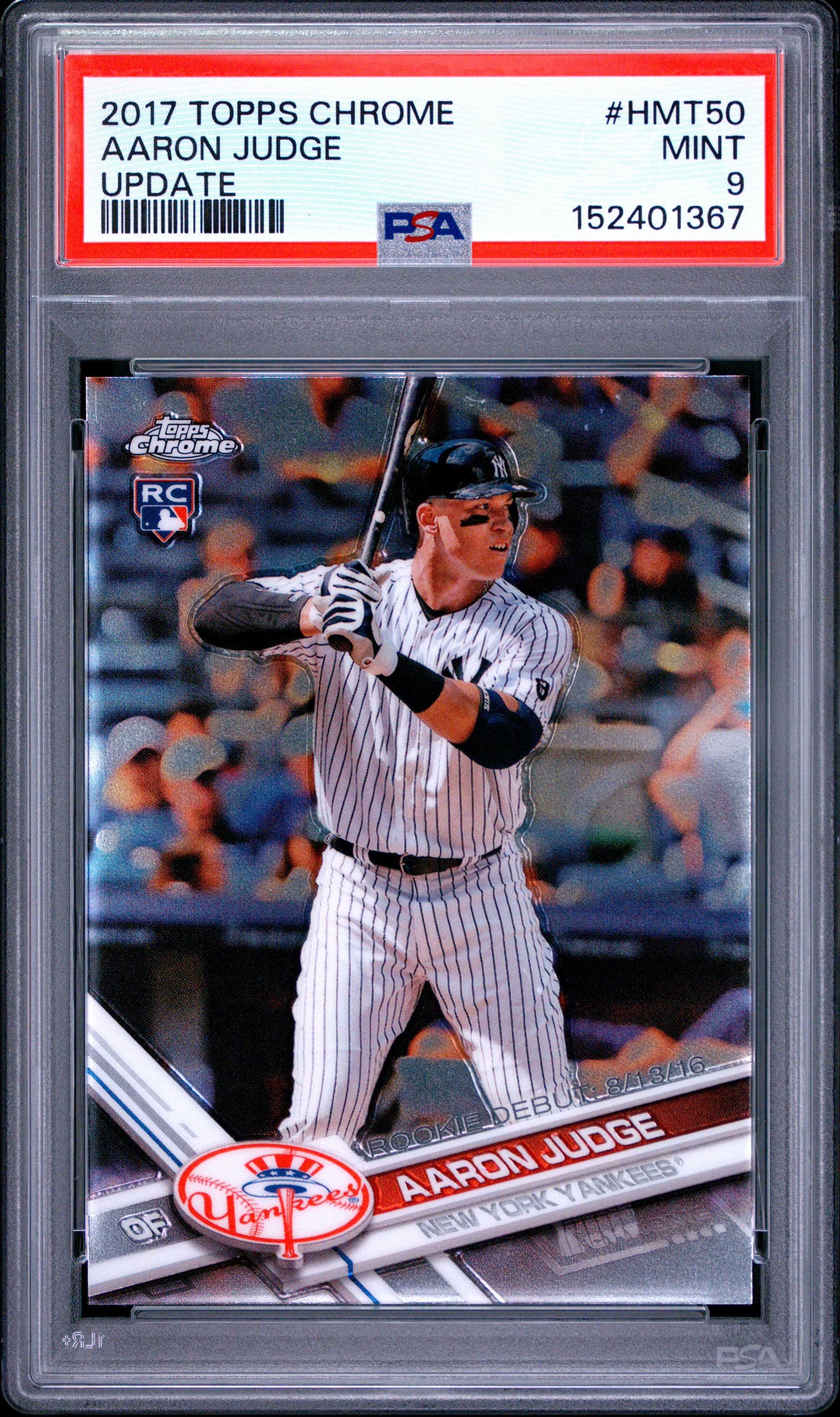 2017 TOPPS CHROME UPDATE AARON JUDGE #HMT50 UPDATE MINT 9 152401367