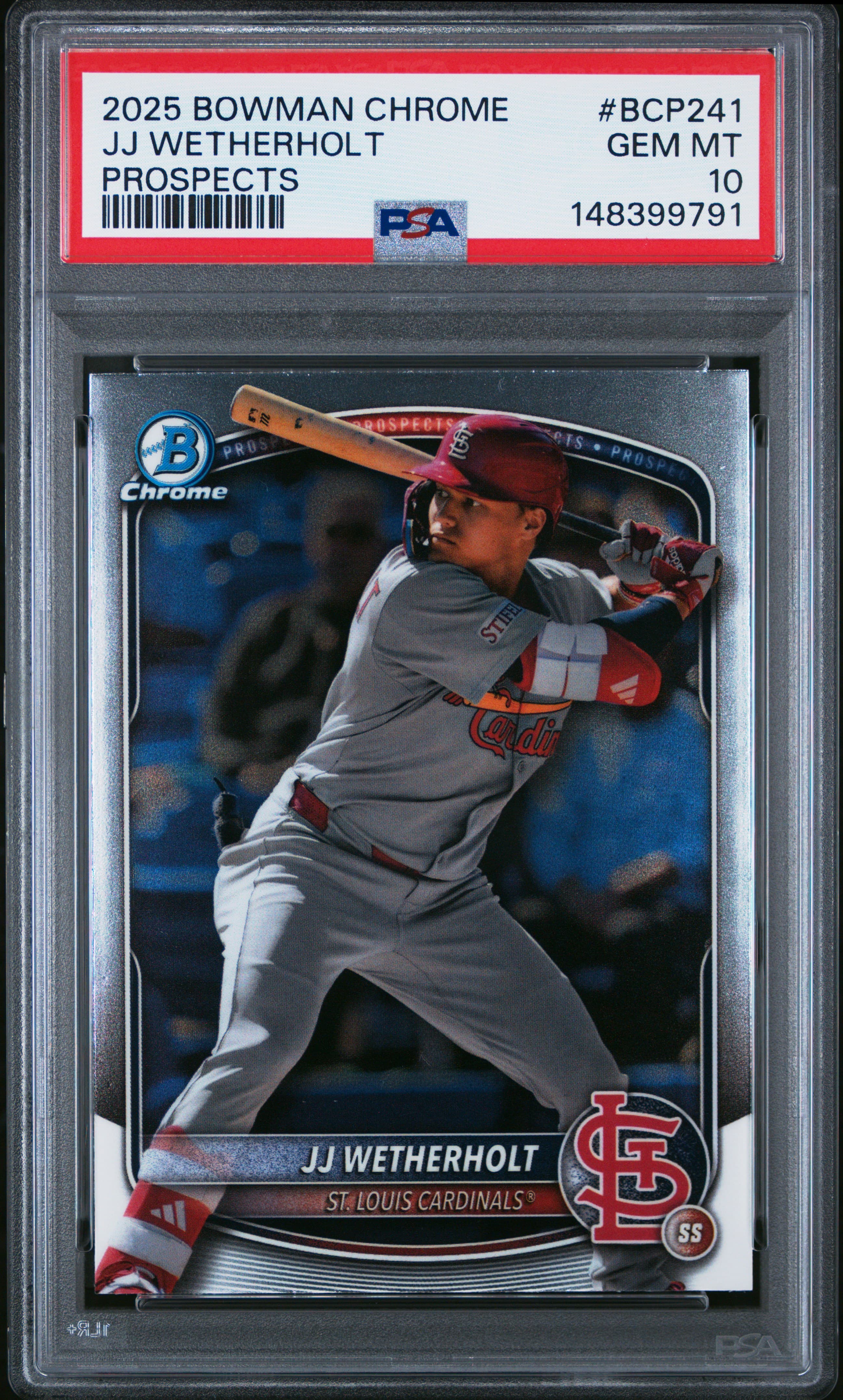 2025 BOWMAN CHROME PROSPECTS JJ WETHERHOLT #BCP241 PROSPECTS GEM MT 10 148399791