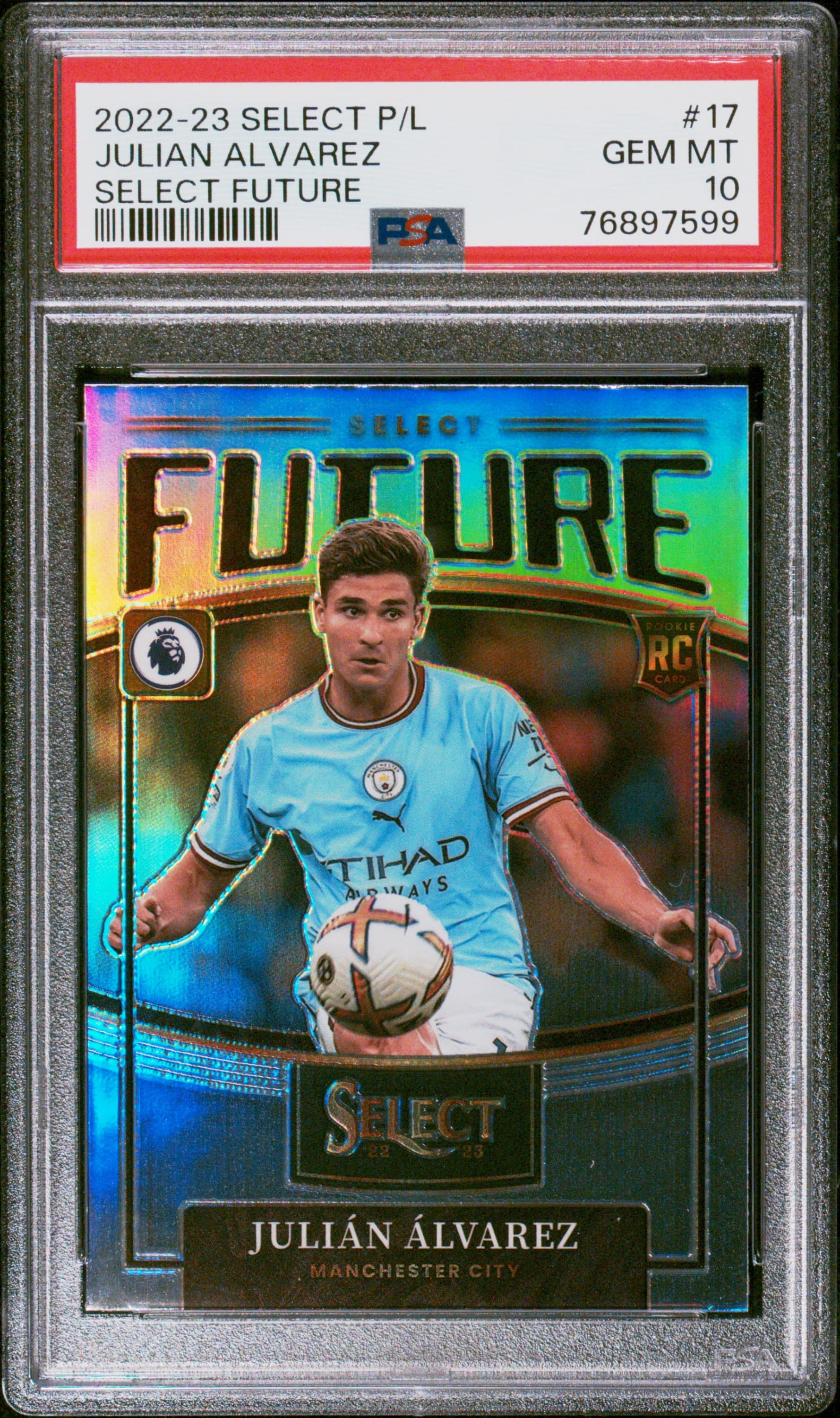 2022-23 PANINI SELECT PREMIER LEAGUE SELECT FUTURE JULIAN ALVAREZ #17 SELECT FUTURE GEM MT 10 76897599