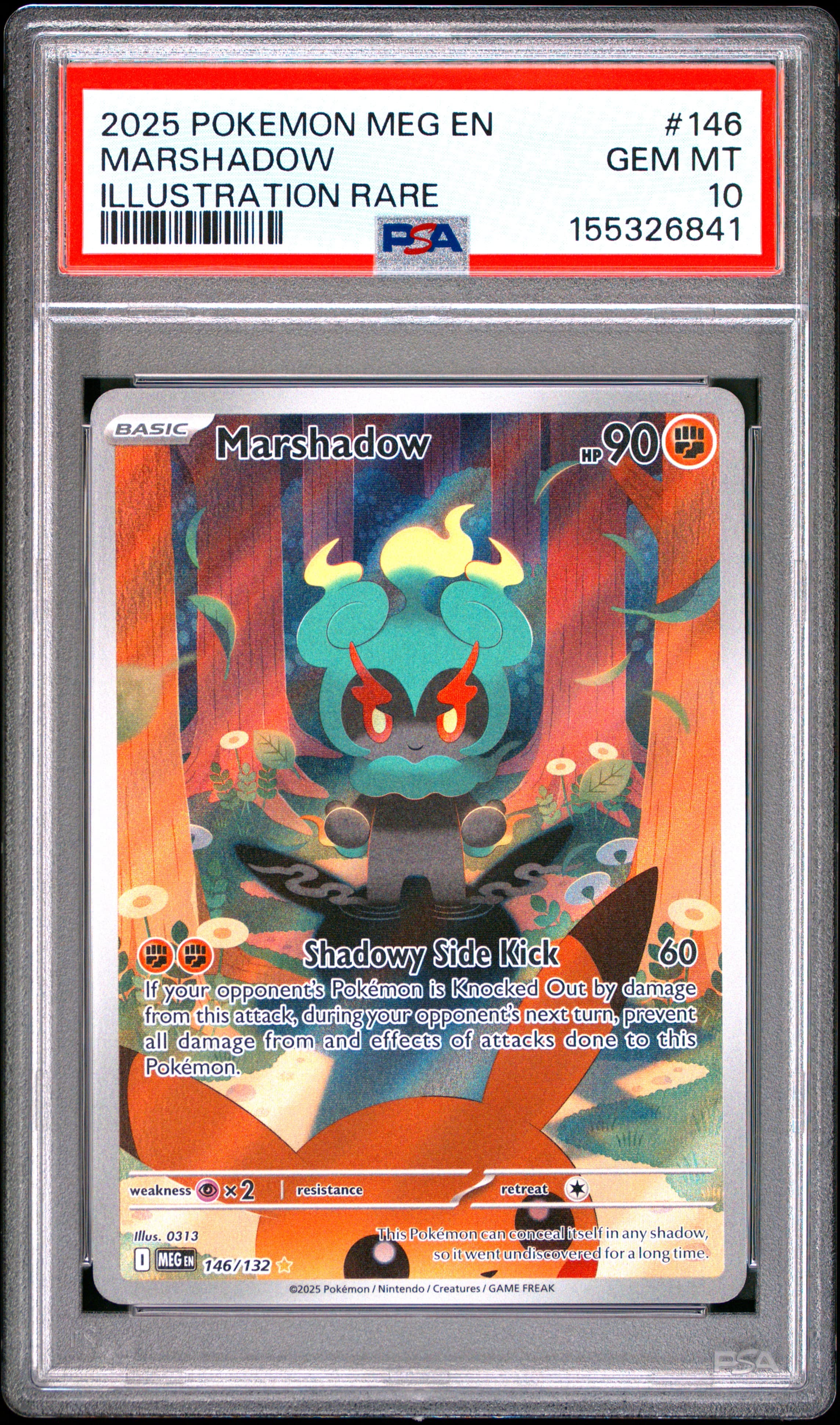 2025 POKEMON MEG EN-MEGA EVOLUTION MARSHADOW #146 ILLUSTRATION RARE GEM MT 10 155326841