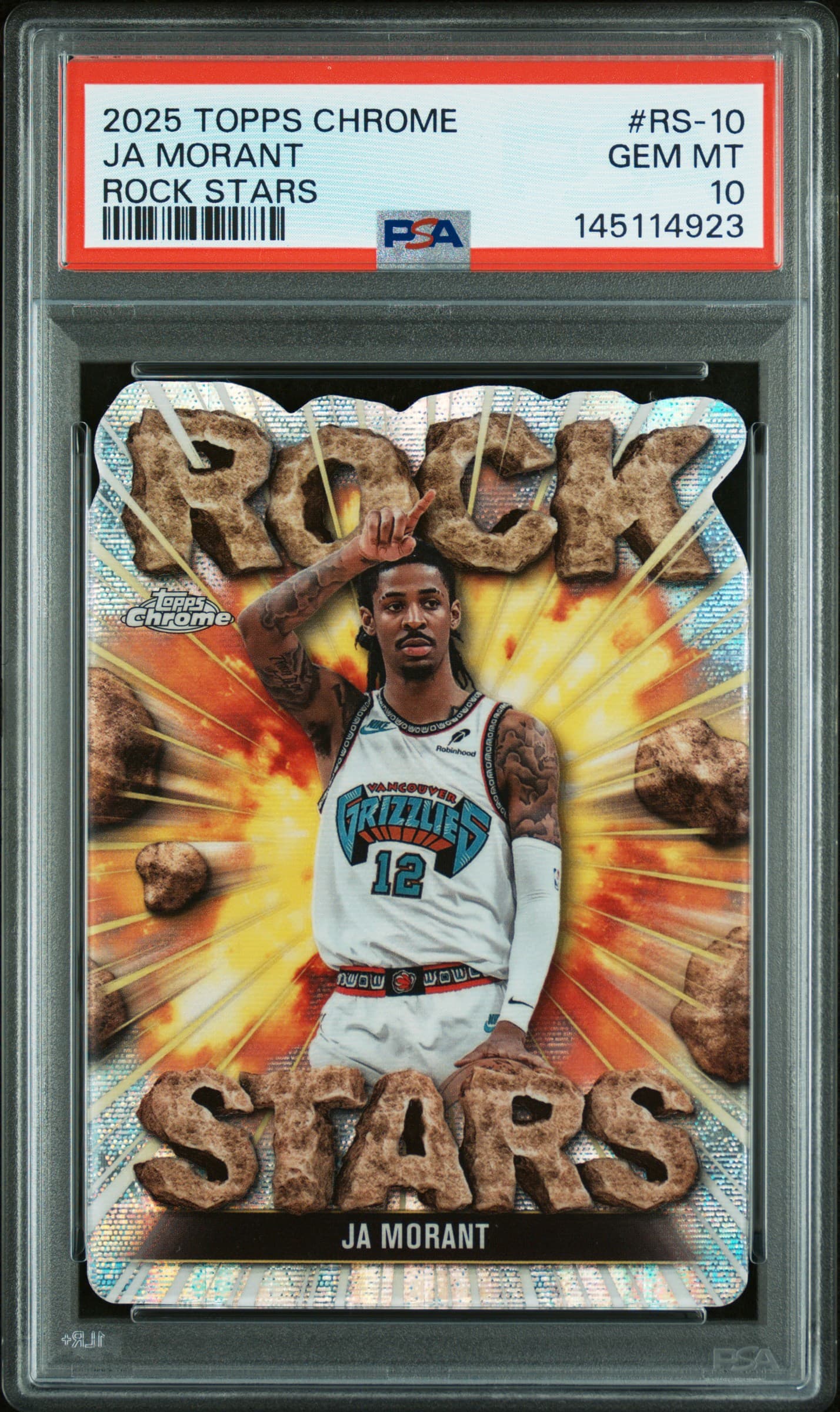 2025 TOPPS CHROME ROCK STARS JA MORANT #RS-10 GEM MT 10 145114923