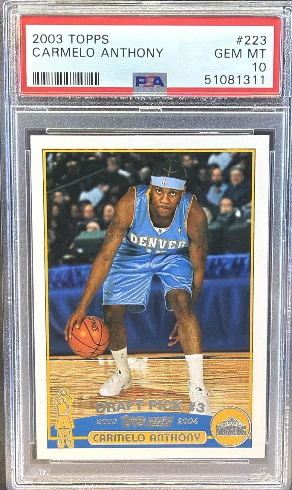 2003 TOPPS CARMELO ANTHONY #223 GEM MT 10 51081311