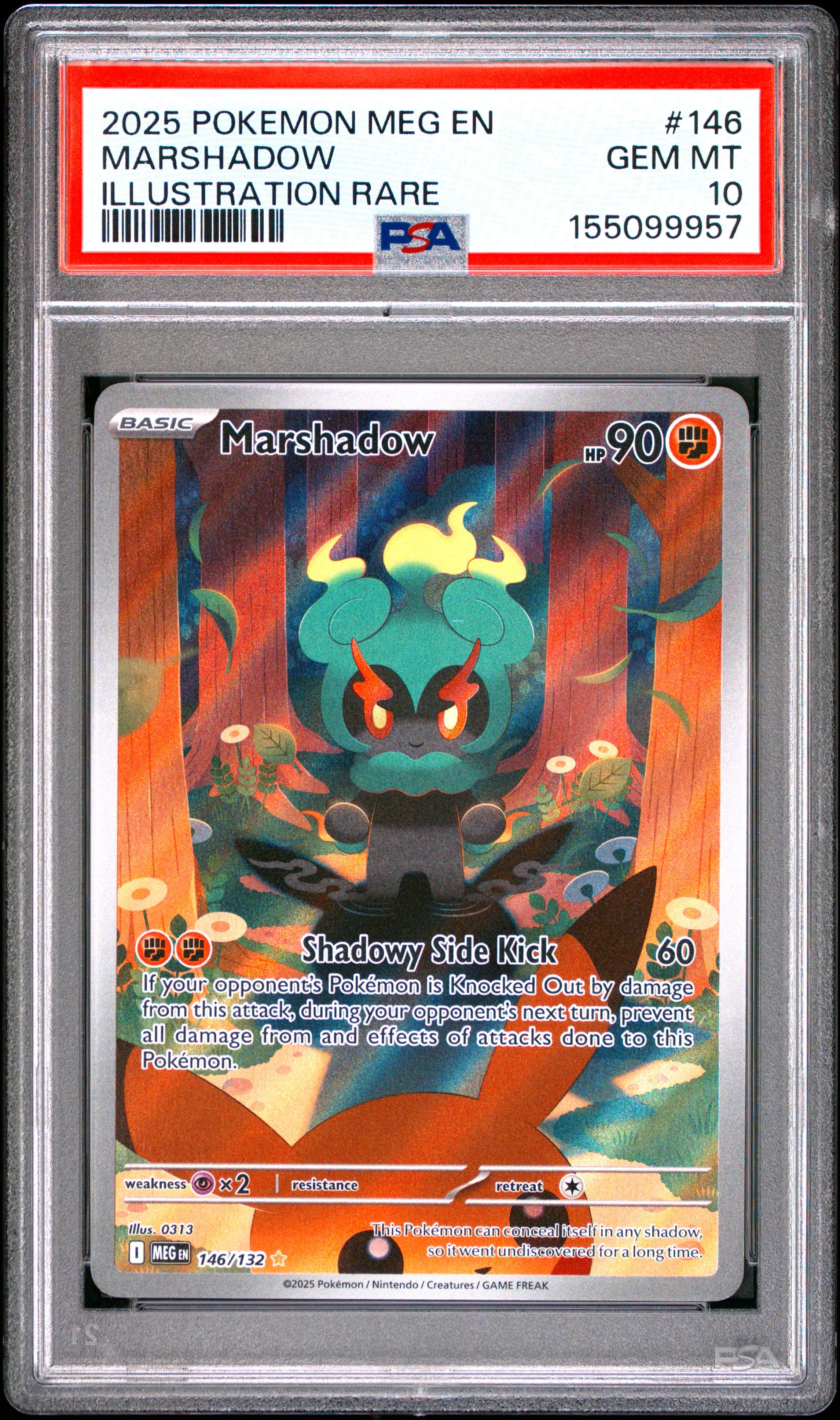 2025 POKEMON MEG EN-MEGA EVOLUTION MARSHADOW #146 ILLUSTRATION RARE GEM MT 10 155099957