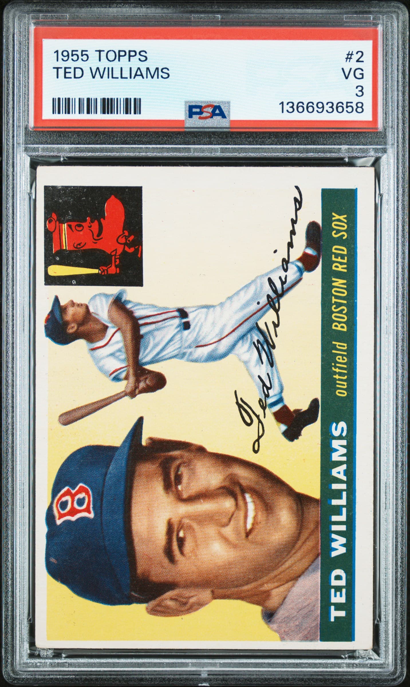 1955 TOPPS TED WILLIAMS #2 VG 3 136693658
