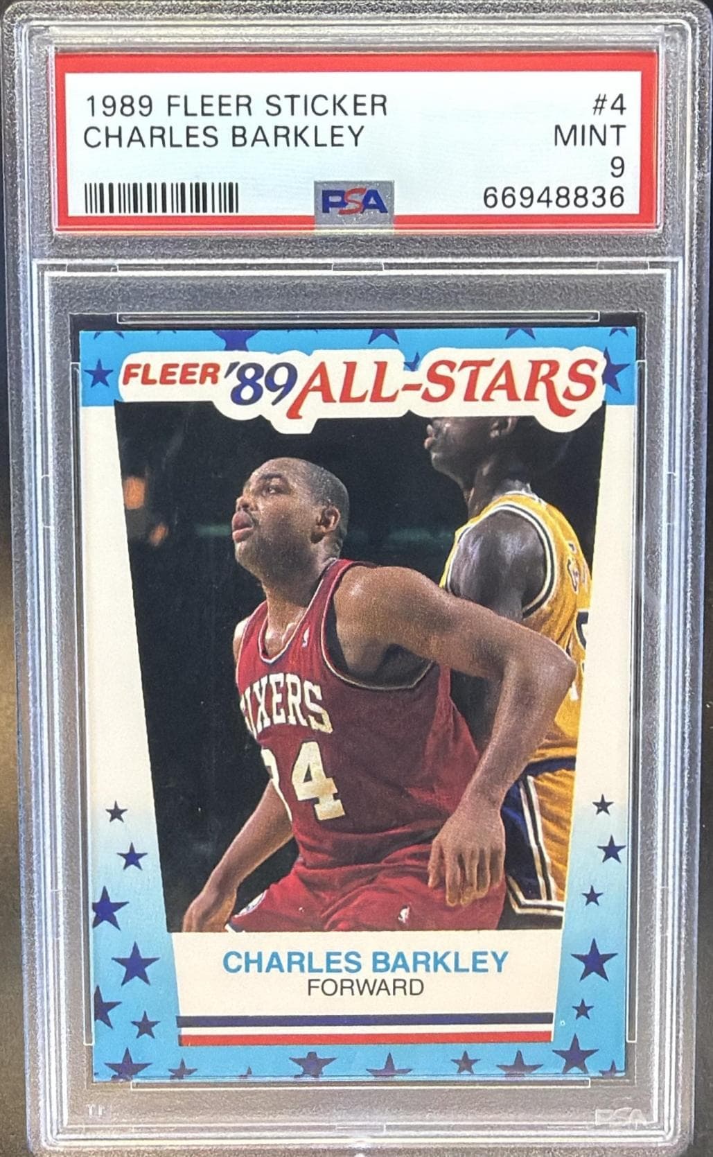 1989 FLEER STICKER CHARLES BARKLEY #4 MINT 9 66948836