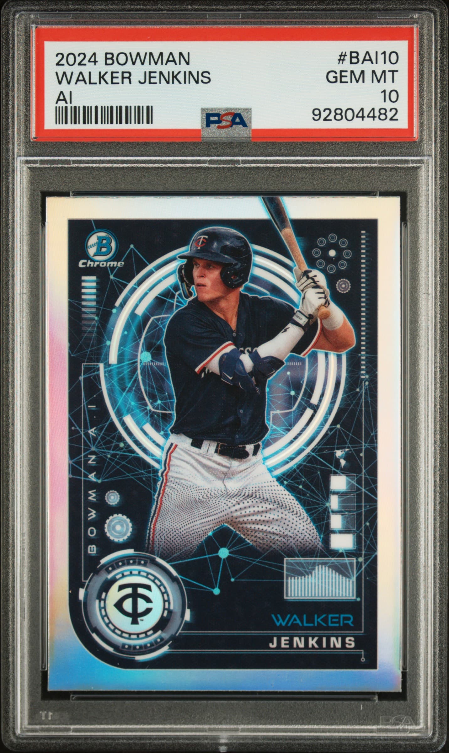2024 BOWMAN BOWMAN AI WALKER JENKINS #BAI10 GEM MT 10 92804482