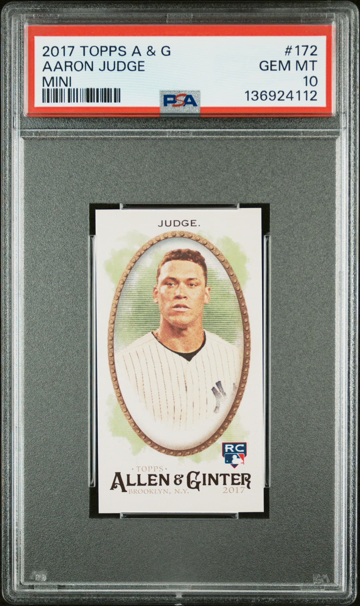 2017 TOPPS ALLEN & GINTER AARON JUDGE #172 MINI GEM MT 10 136924112