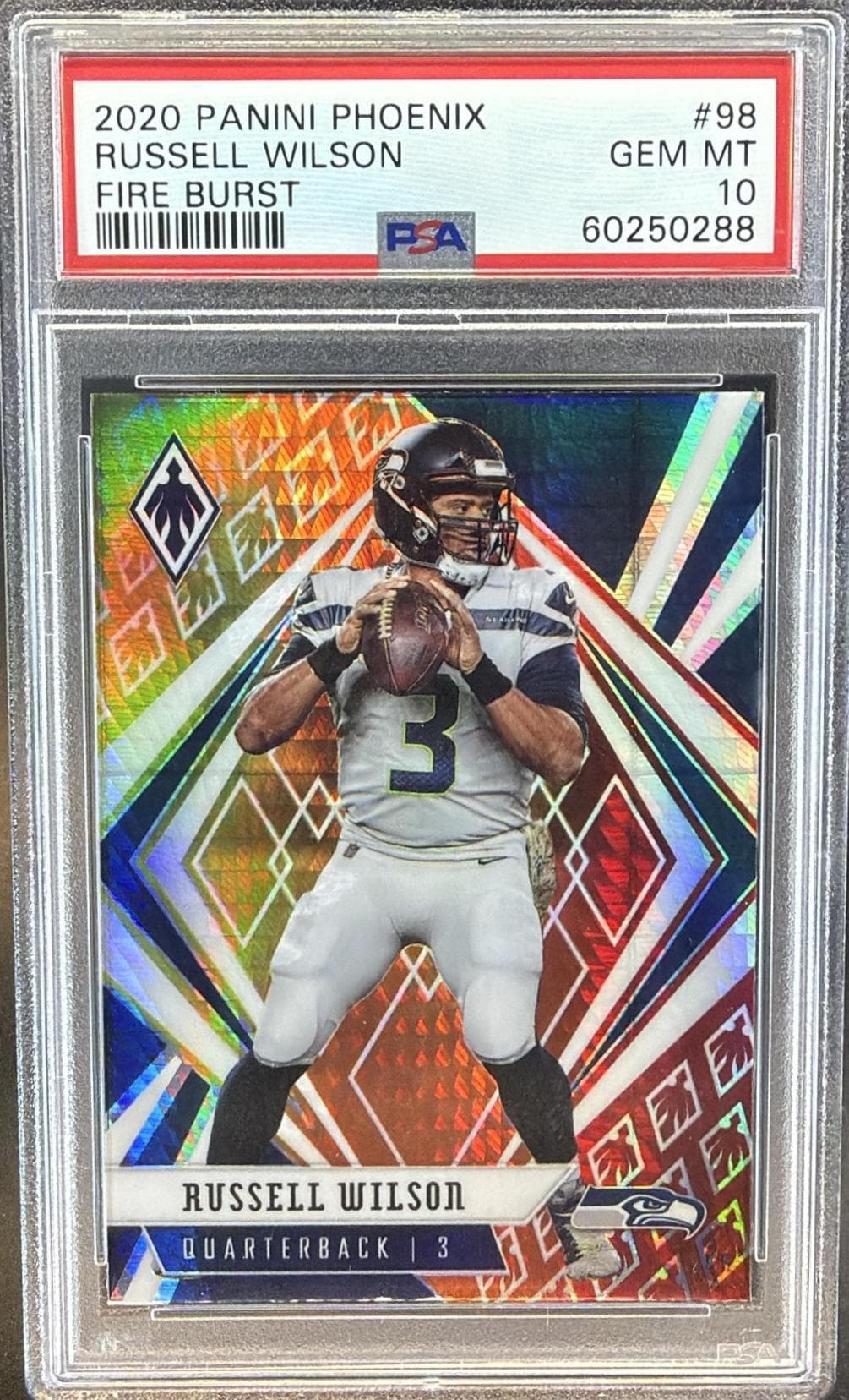 2020 PANINI PHOENIX RUSSELL WILSON #98 FIRE BURST GEM MT 10 60250288