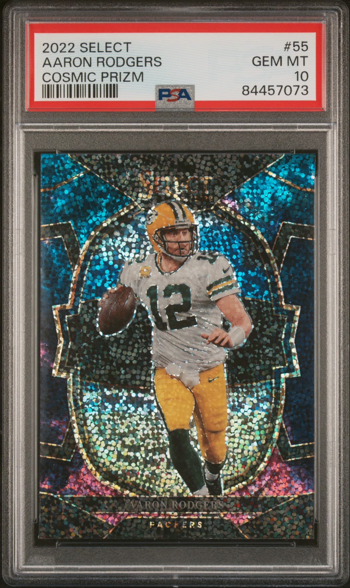 2022 PANINI SELECT AARON RODGERS #55 COSMIC PRIZM GEM MT 10 84457073