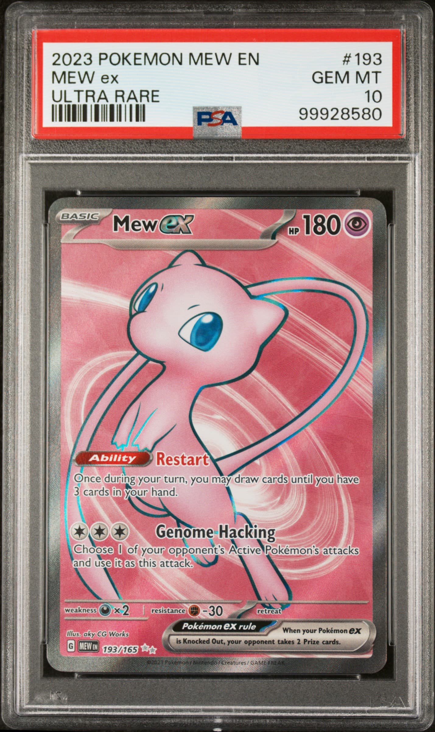 2023 POKEMON MEW EN-151 MEW ex #193 ULTRA RARE GEM MT 10 99928580