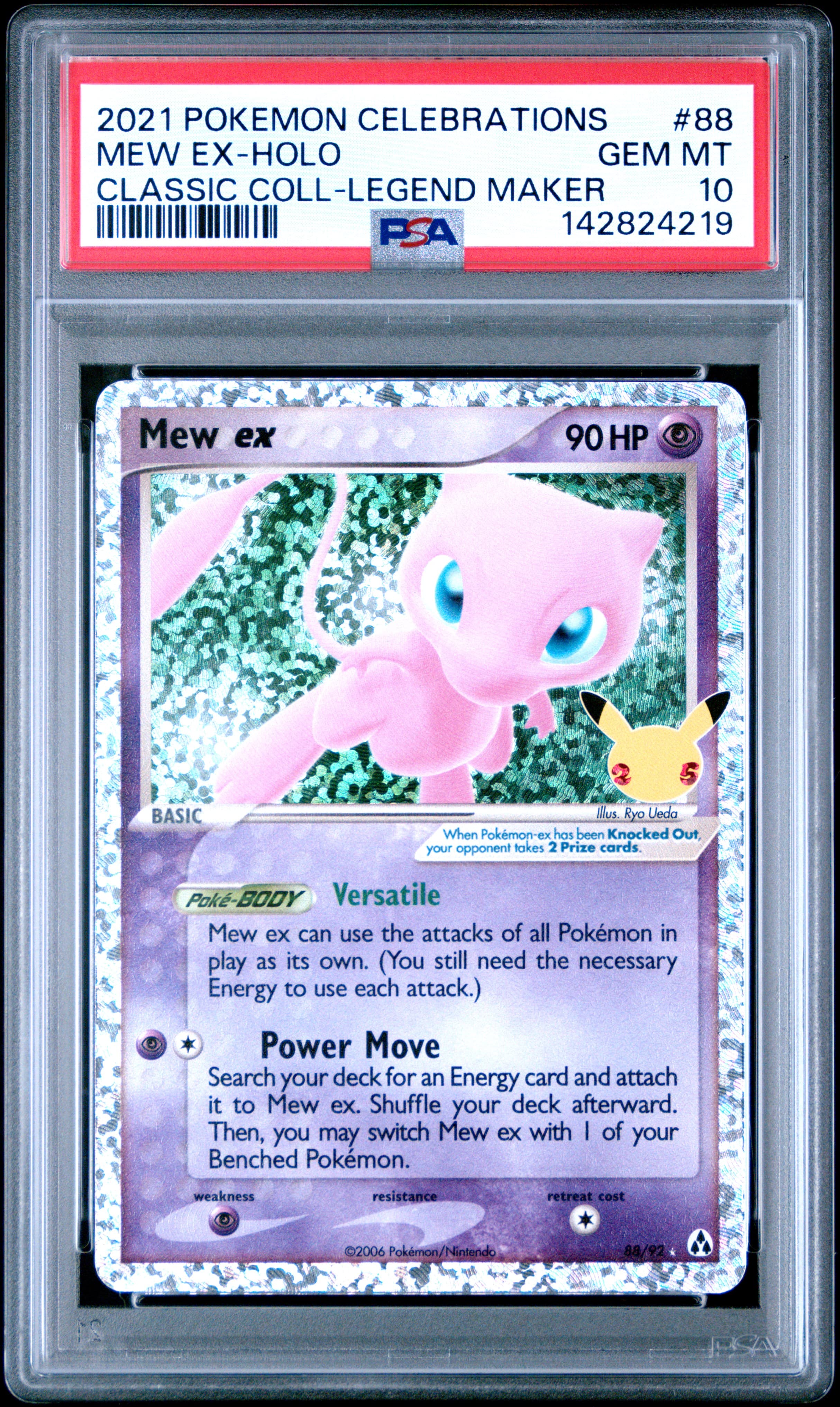 2021 POKEMON CELEBRATIONS CLASSIC COLLECTION MEW EX-HOLO #88 CLASSIC COLL-LEGEND MAKER GEM MT 10 142824219