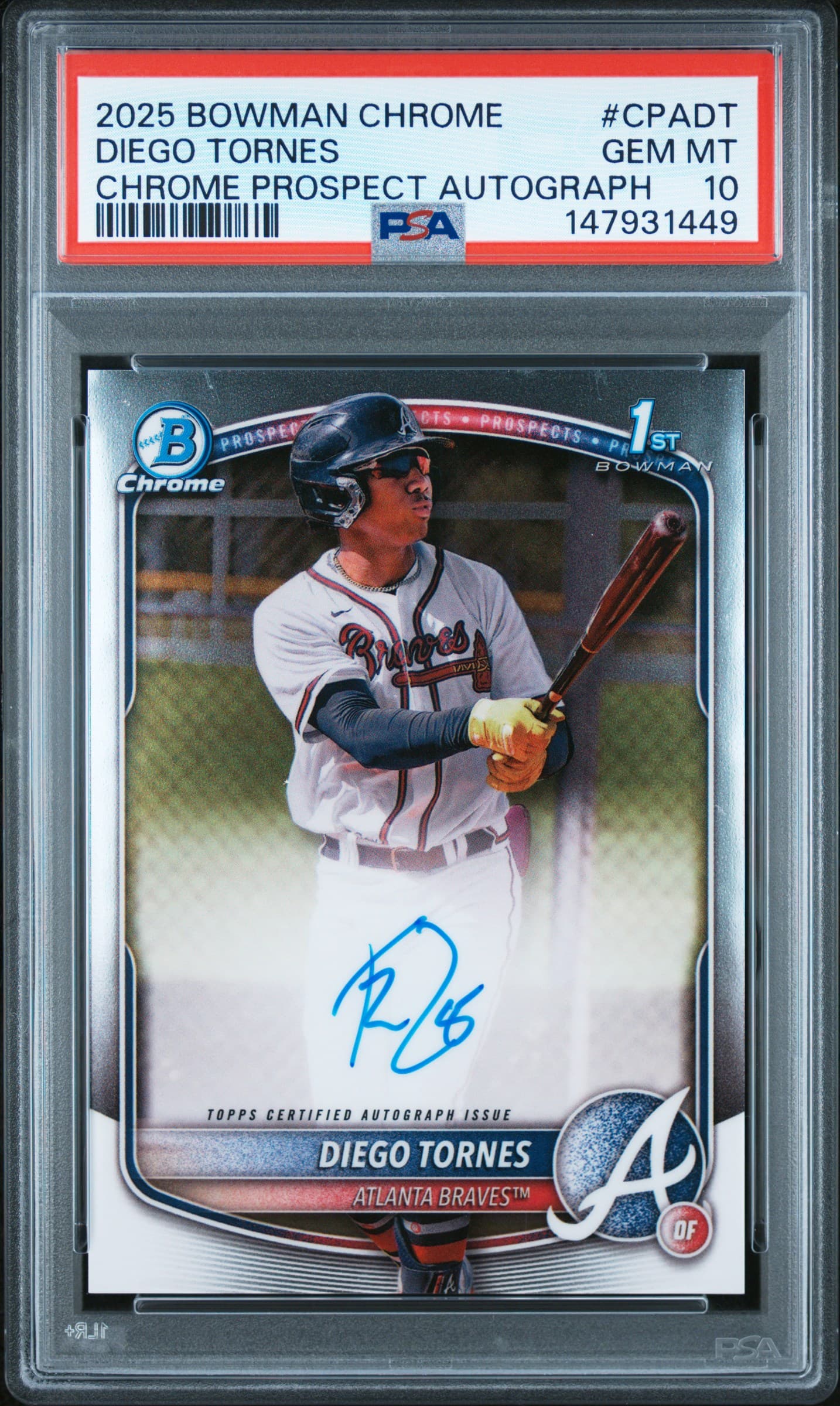 2025 BOWMAN CHROME PROSPECT AUTOGRAPHS DIEGO TORNES #CPADT GEM MT 10 147931449
