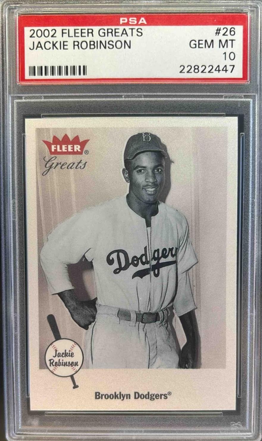 2002 FLEER GREATS JACKIE ROBINSON #26 GEM MT 10 22822447