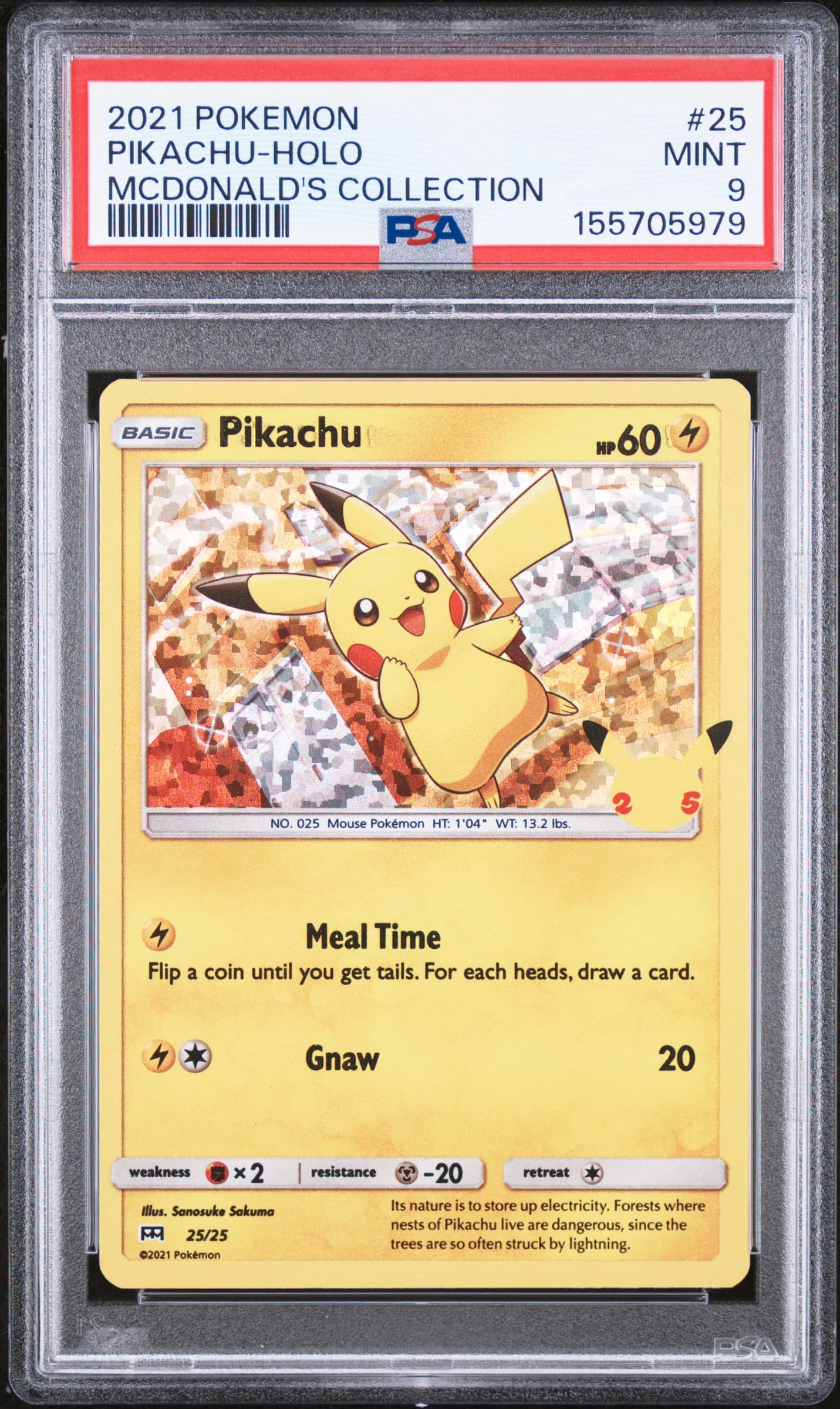 2021 POKEMON MCDONALD'S COLLECTION PIKACHU-HOLO #25 MCDONALD'S COLLECTION MINT 9 155705979